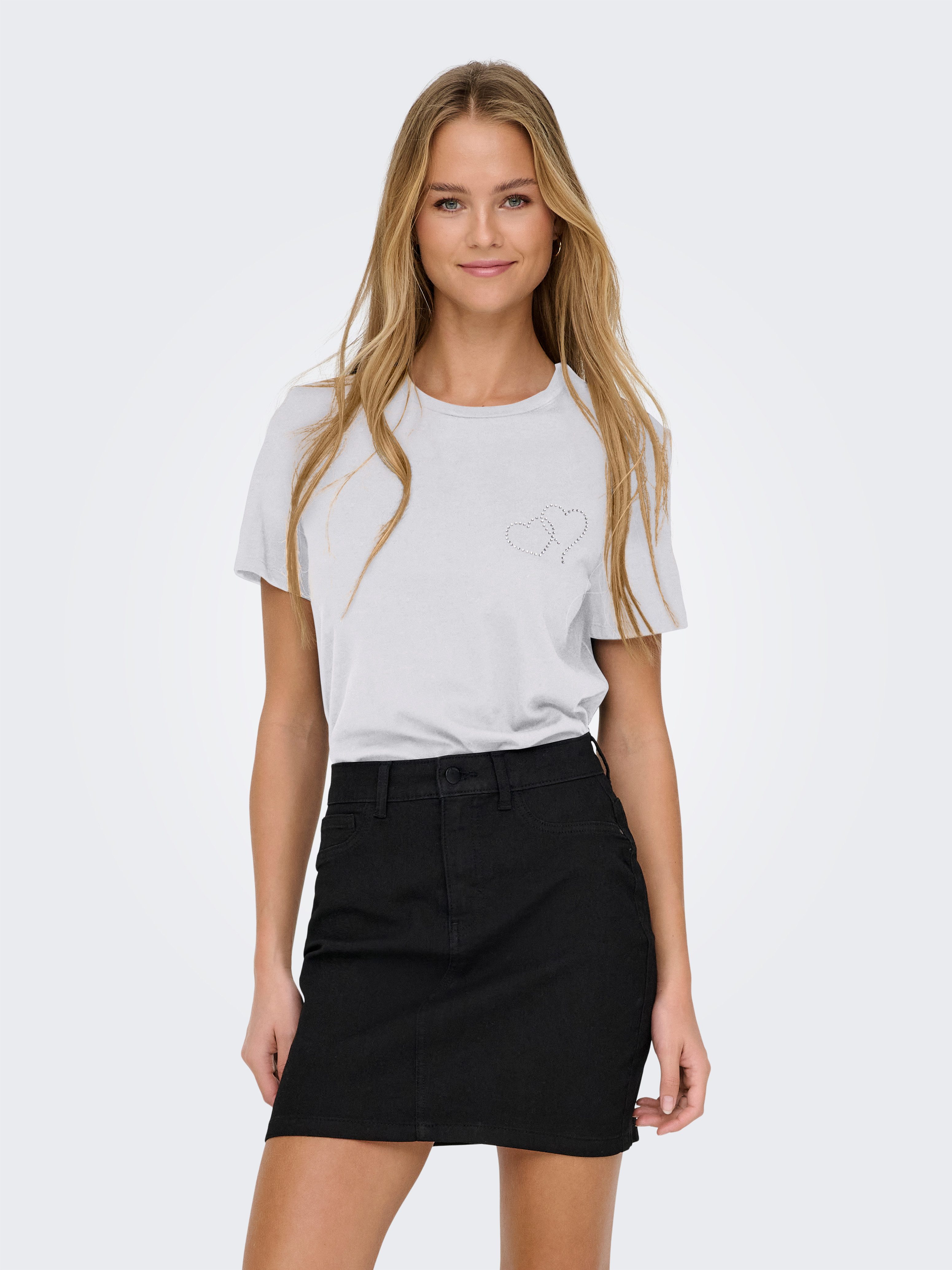 Only Shirt met korte mouwen ONLARIANA LIFE S/S O-NECK BOX TOP JRS