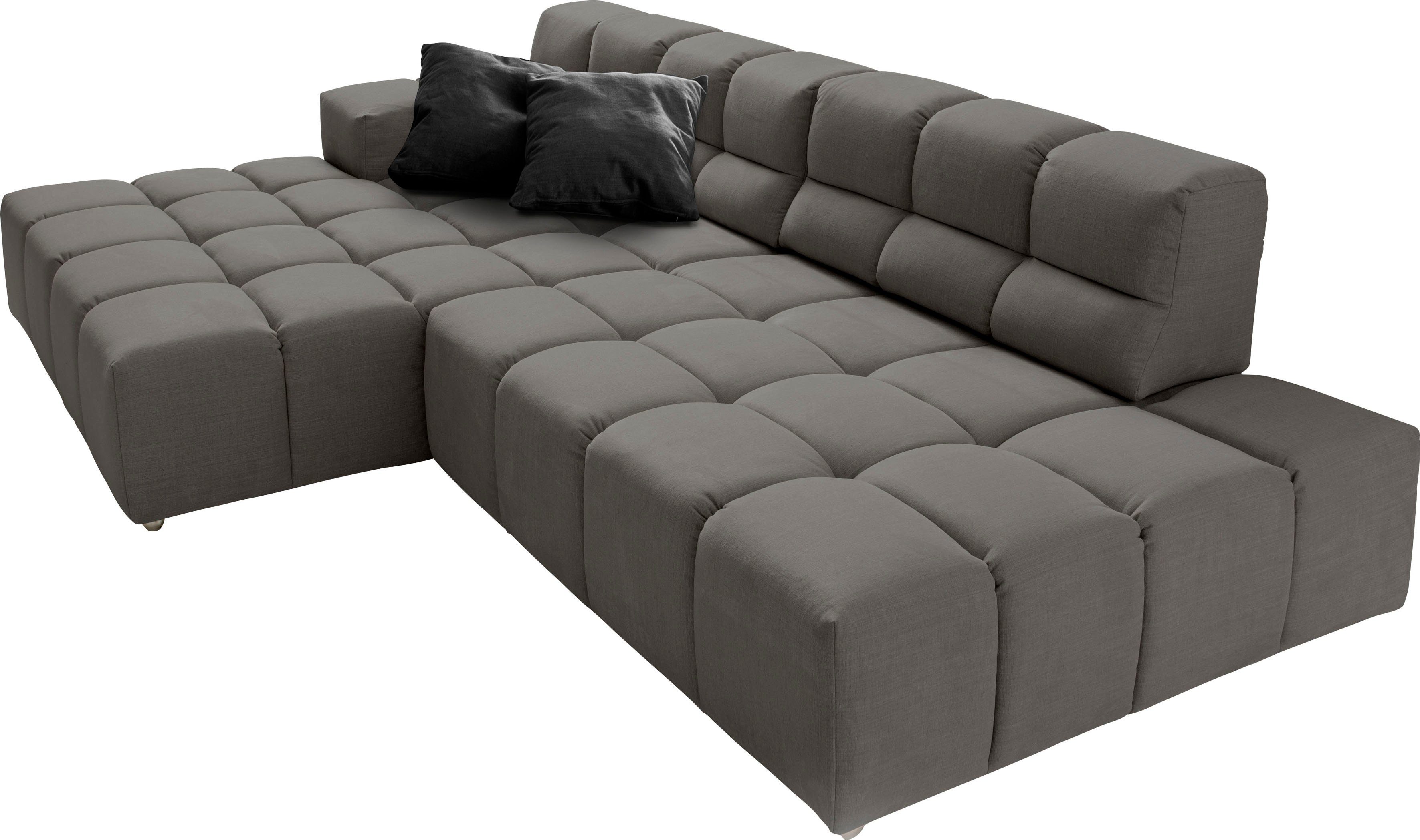 designwerk Hoekbank Temple L-vorm, geweldig ontwerpsofa Recamiere links of rechts, met verstelling zitdiepte