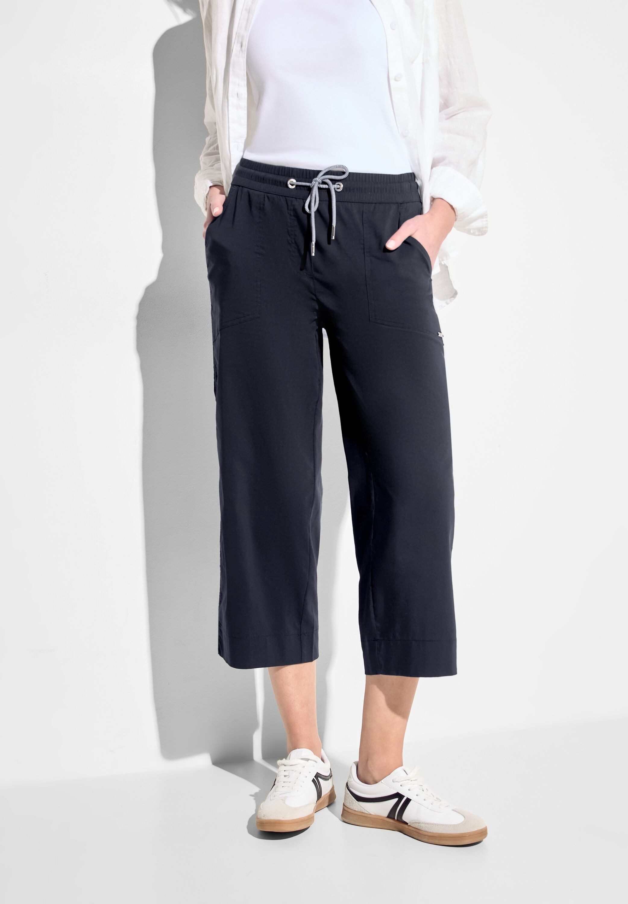 Cecil 3/4 broek Style Neele met zomerstretch dames 7/8-broeken maat L (42) blauw