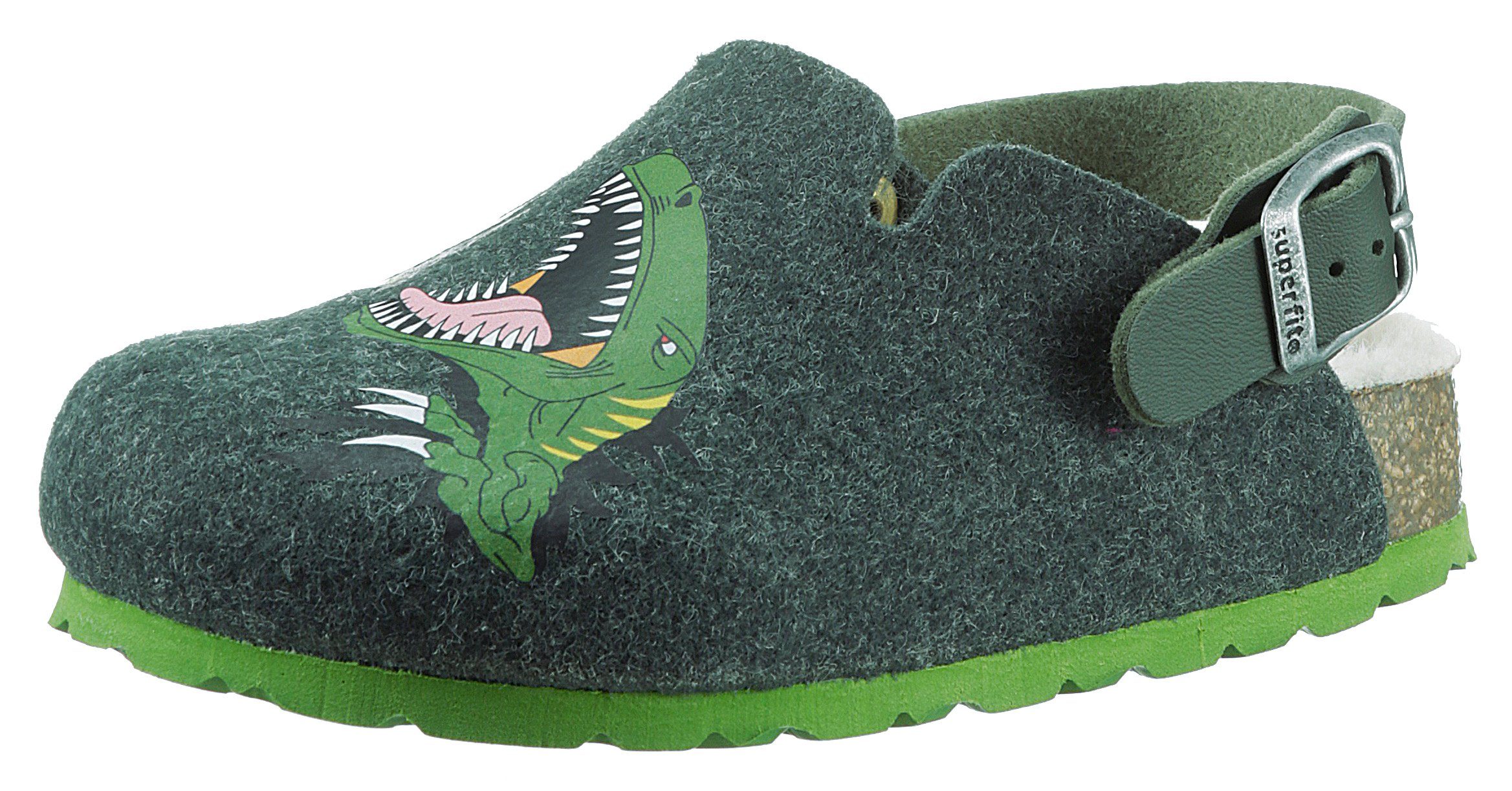 Superfit Pantoffels FUSSBETTPANTOFFEL WMS: middel met verwarmende kunstbont binnenzool meisjes schoenen maat 40 EU groen