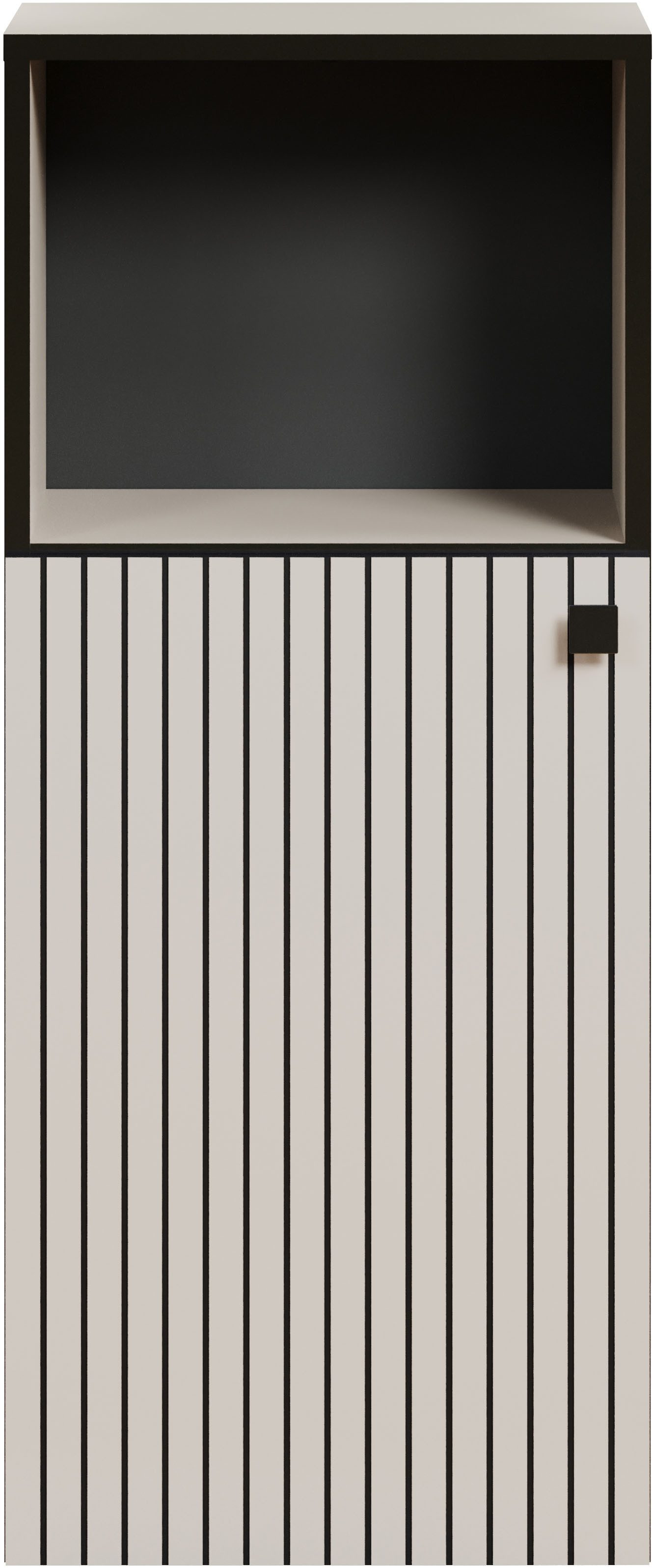 welltime Onderkast Amrum Badkast met open vak en ribbelstructuur - afmetingen (B/D/H) 40/31/95 cm