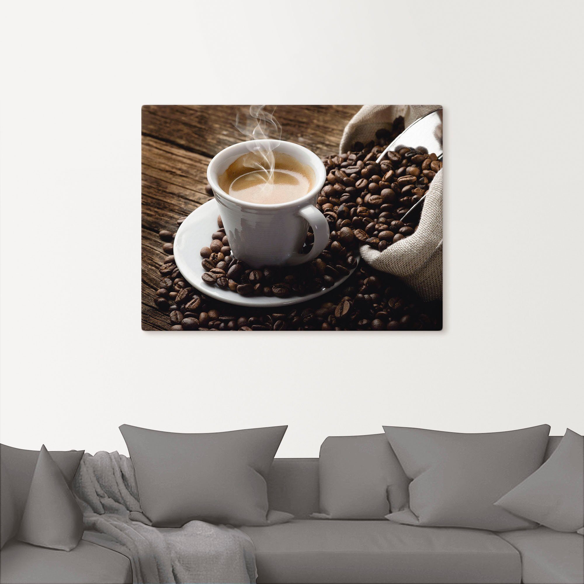 Artland Artprint Hete koffie - hete koffie als artprint van aluminium, artprint voor buiten, artprint op linnen, poster, muursticker