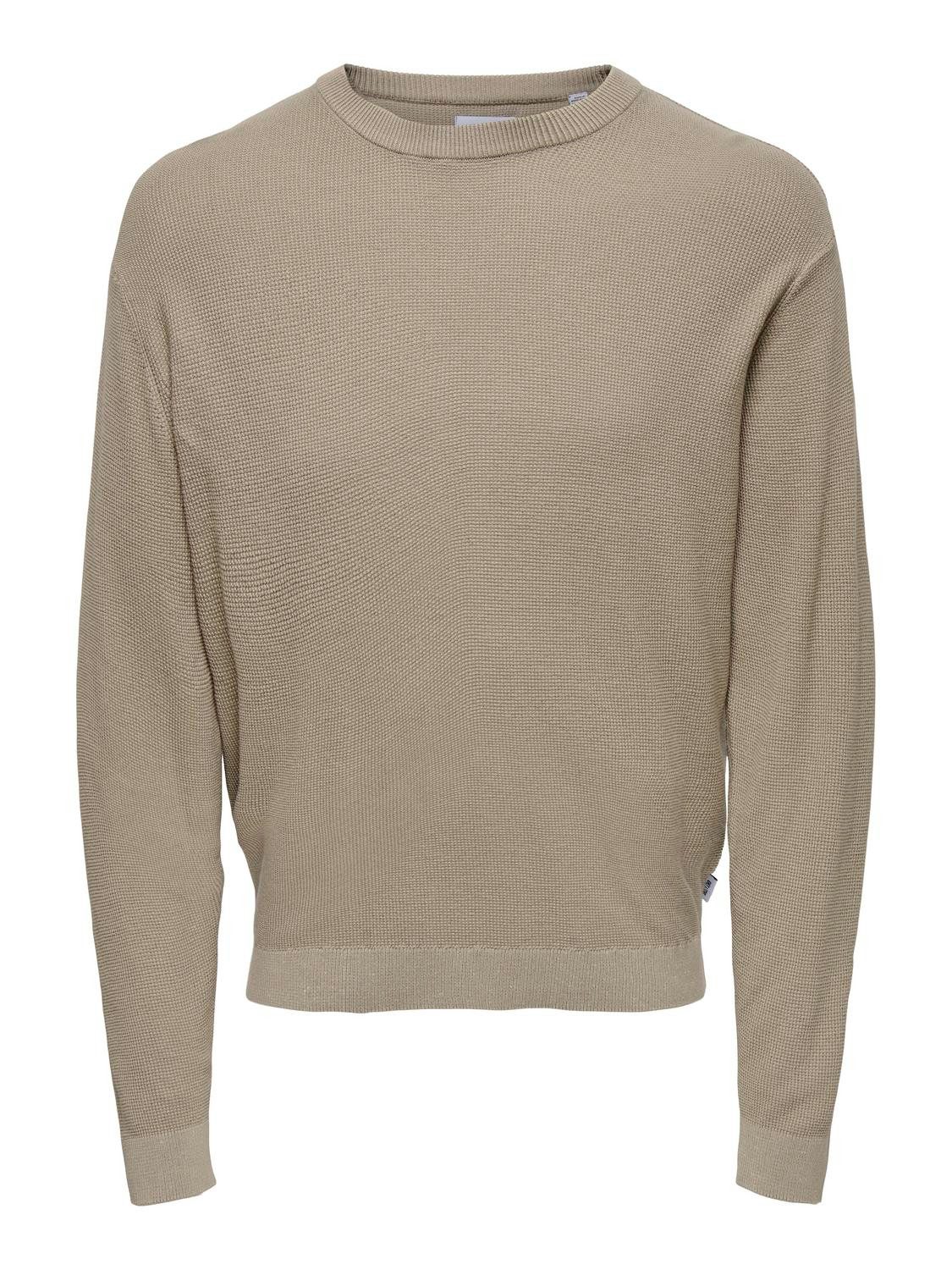ONLY & SONS Trui met ronde hals ONSTONY DS 12 LS WAFFLE CREW KNIT