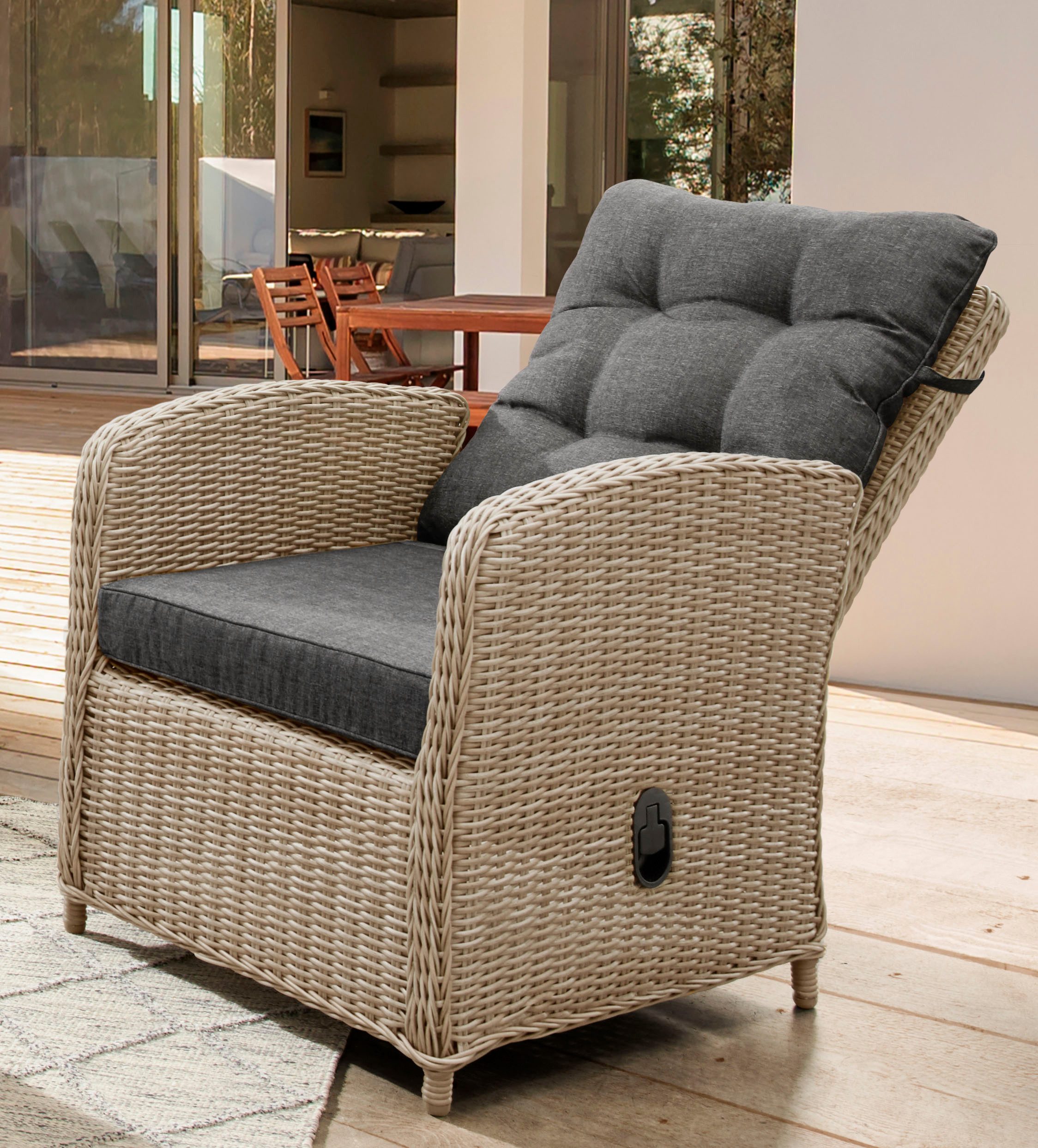 Destiny Loungestoel Merano Aluminium, polyrotan, incl. kussens