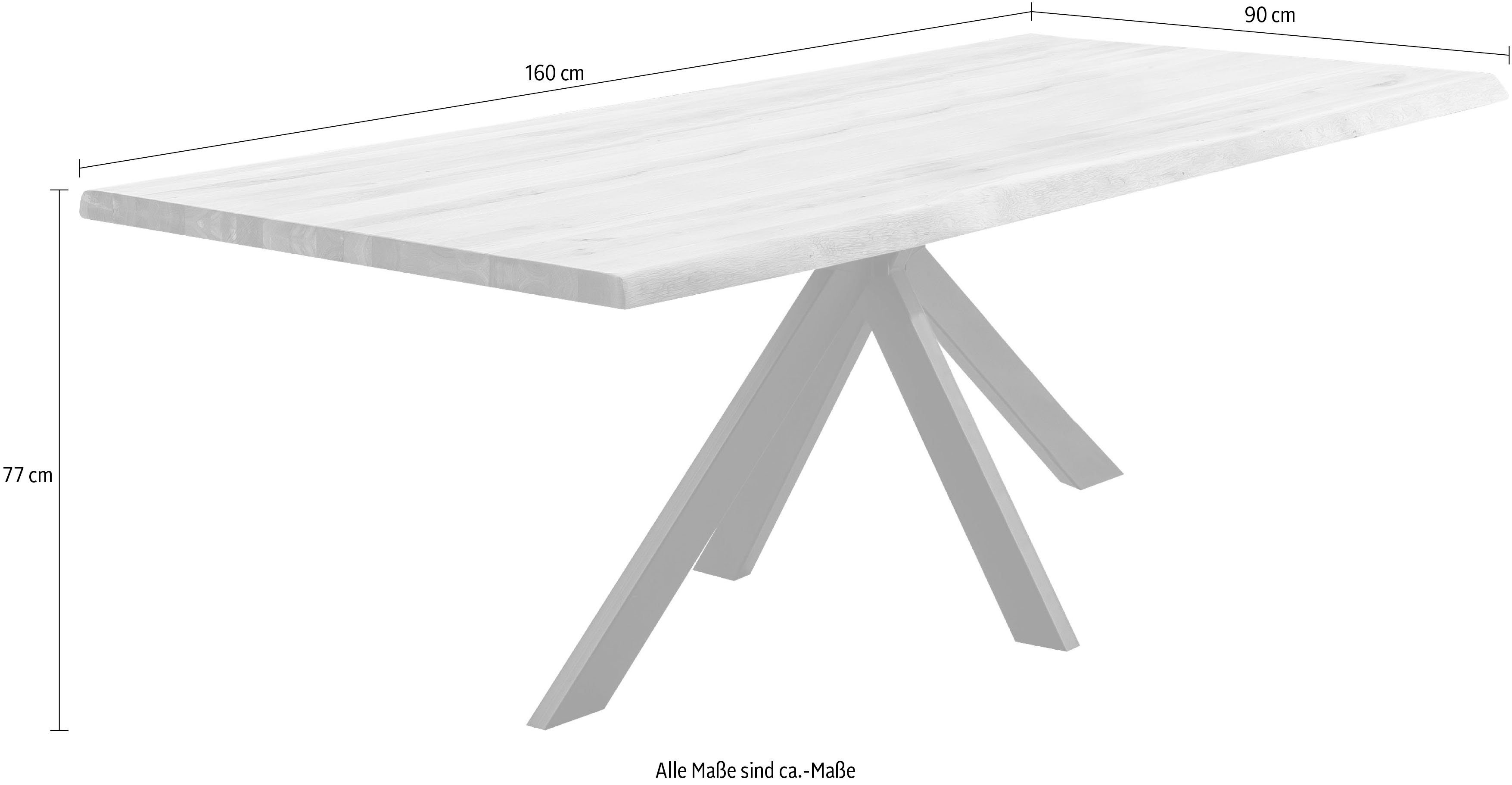Home affaire Eettafel TRISTAN Massief wild eiken met echte boomrand