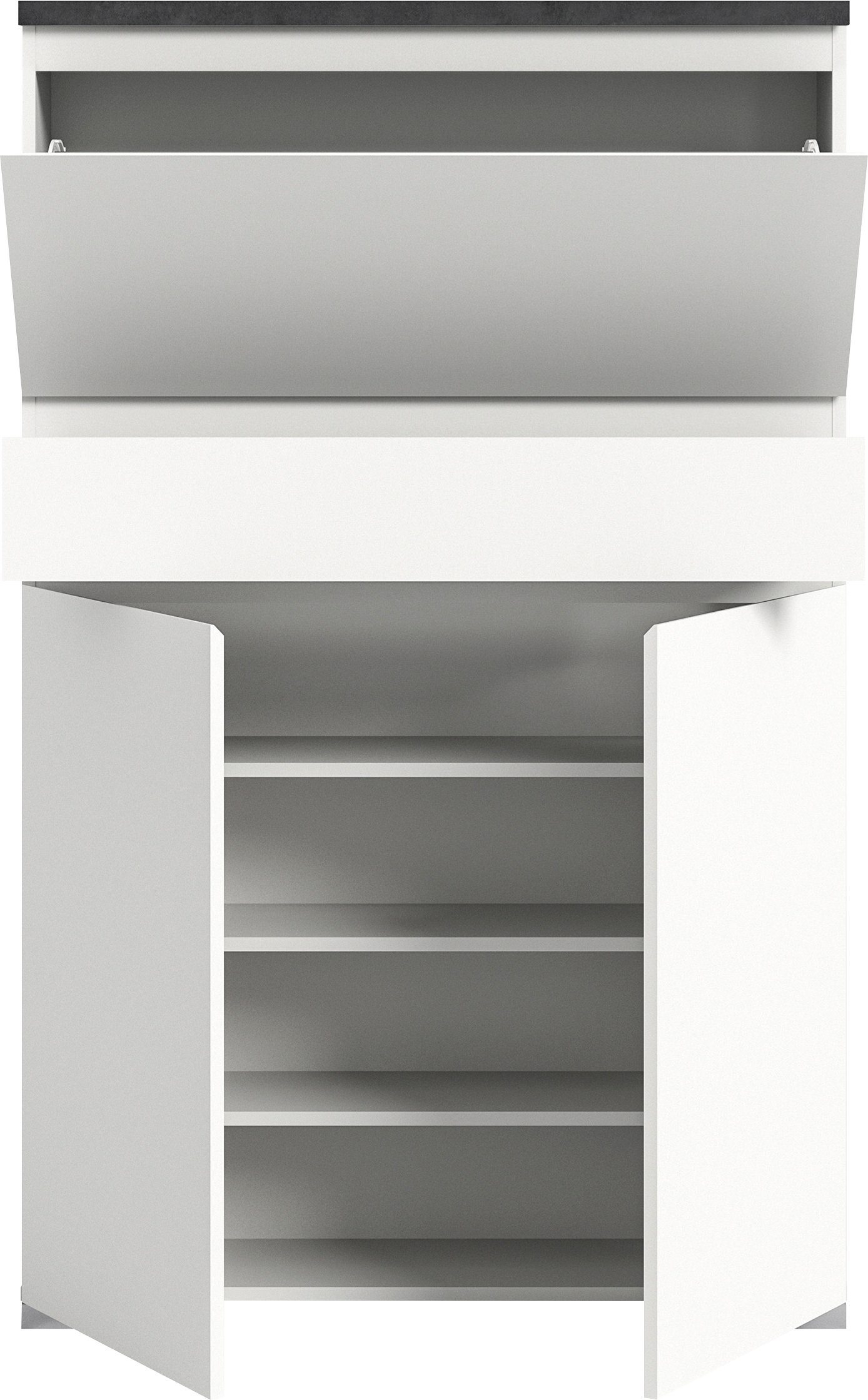 INOSIGN Schoenenkast Skoskap, Diepte 27 cm, 2 Deuren, 1 Deurtje met schoenrol, 1 Lade Plaats voor ca. 16 paar schoenen, schoenenkipper, schoenenkast, schoenenrek