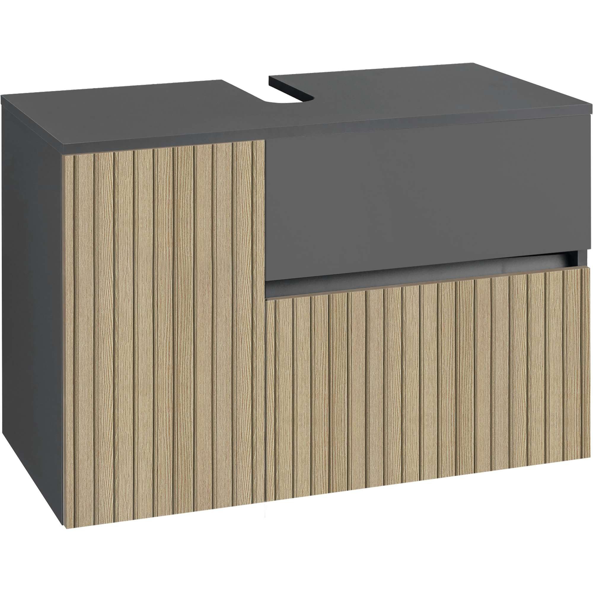 Home affaire Wastafelonderkast Wisla voor wandmontage, sifonaansluiting, push-to-open functie, breedte 80 cm