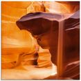 artland print op glas antelope canyon zandstorm (1 stuk) oranje