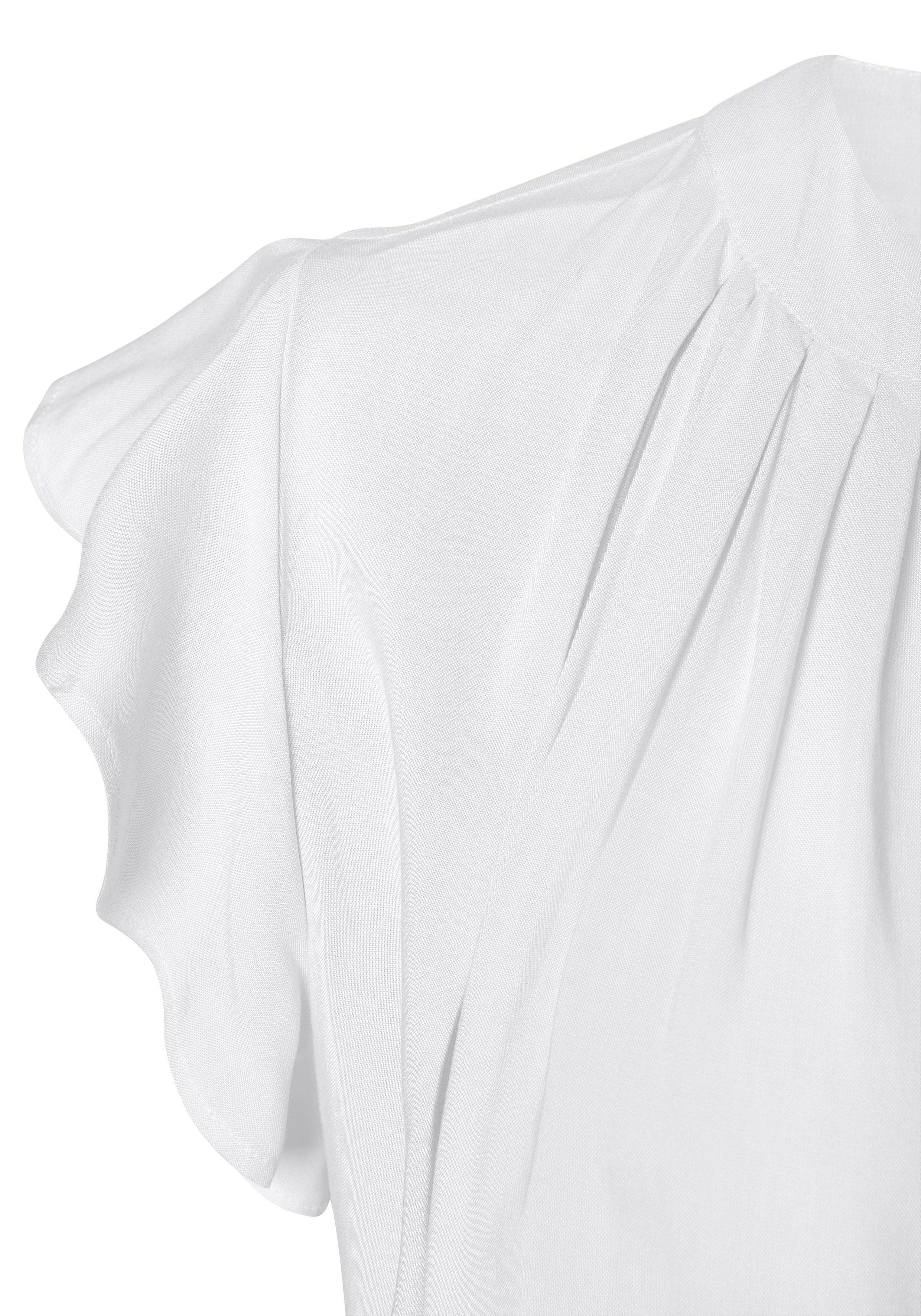 Lascana Blouse zonder sluiting met ruches-mouwen, korte mouwen blouse, elegant