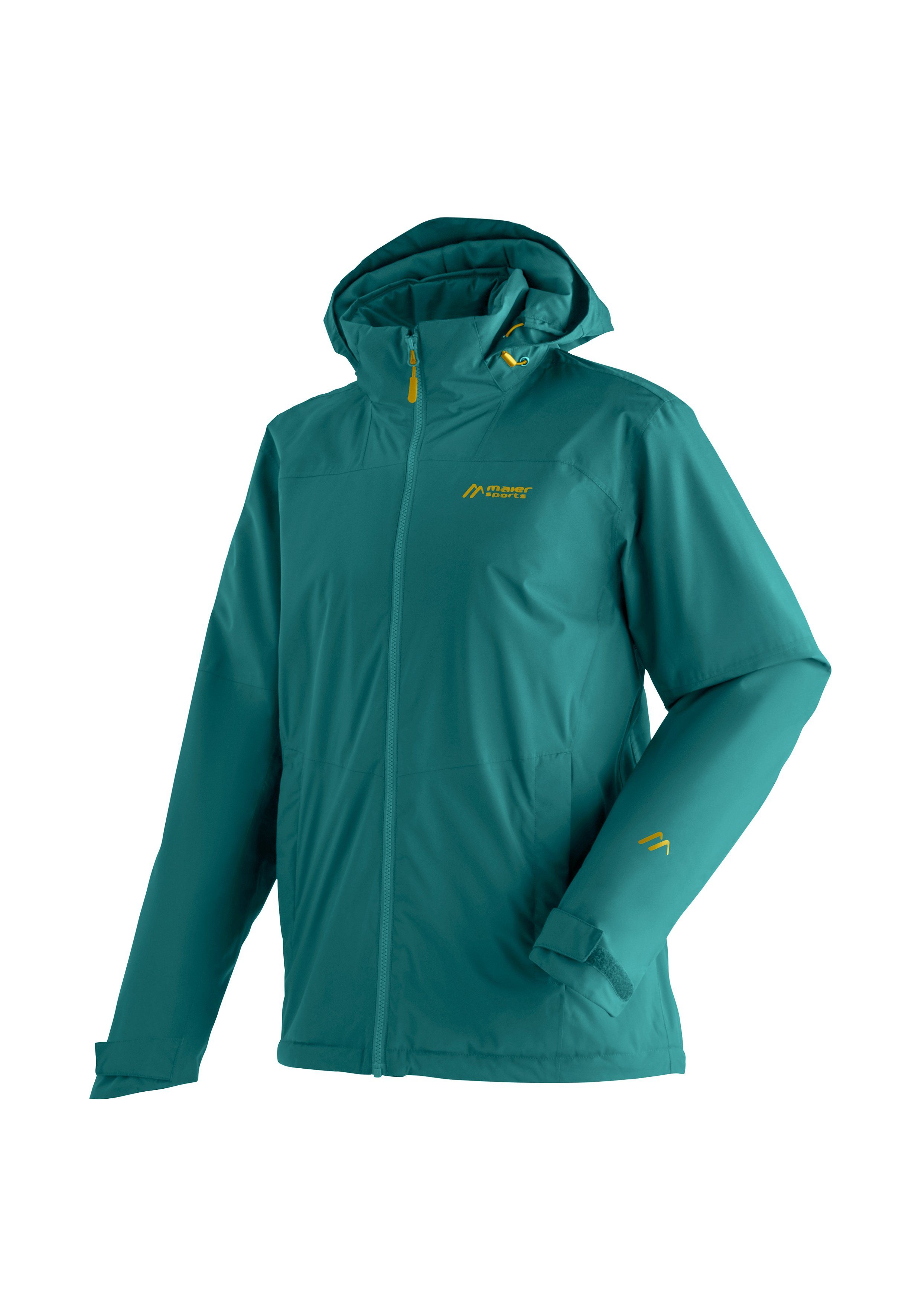 Maier Sports Outdoorjack Metor Therm Rec M Heren wandeljack ademend en waterdicht gewatteerde regenjack met capuchon