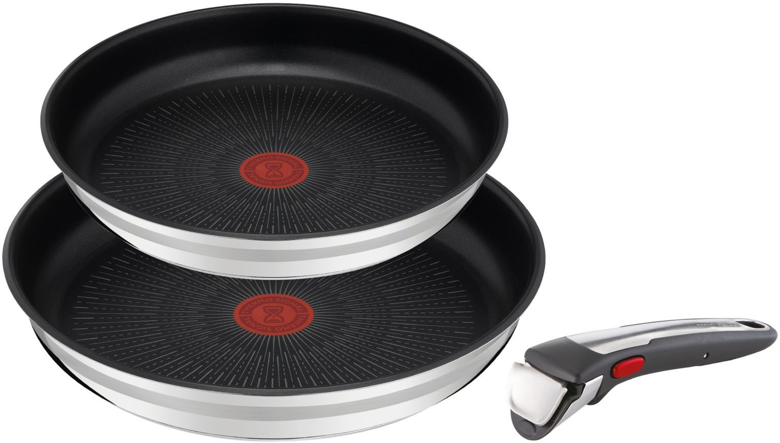 Tefal Pannenset Jamie Oliver Ingenio G6 ovenbestendig tot 250°c zonder handgreep, beschermrand, inductie (set, 3-delig)