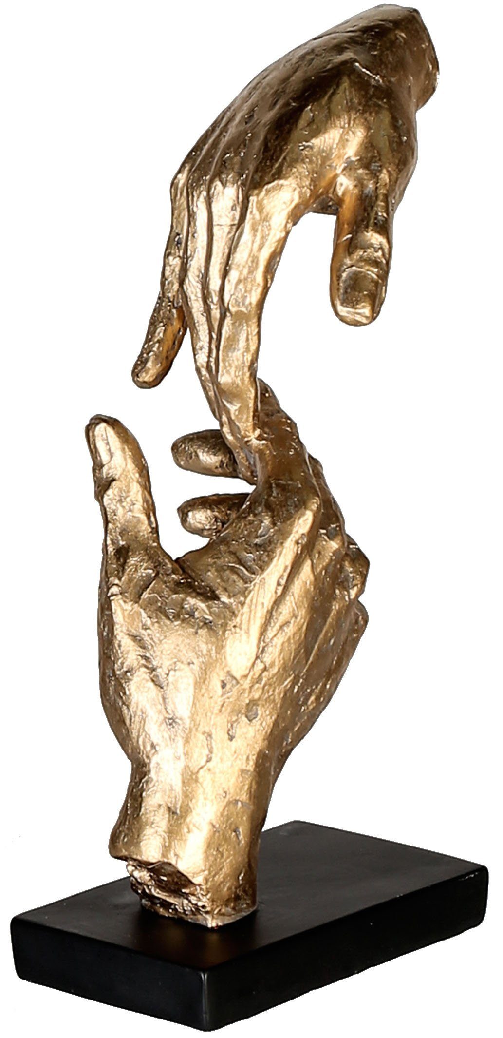 Casablanca by Gilde Decoratief figuur Sculptuur two Hands, goud/zwart Decoratief object, hoogte 29, handen, met teksthanger, woonkamer (1 stuk)