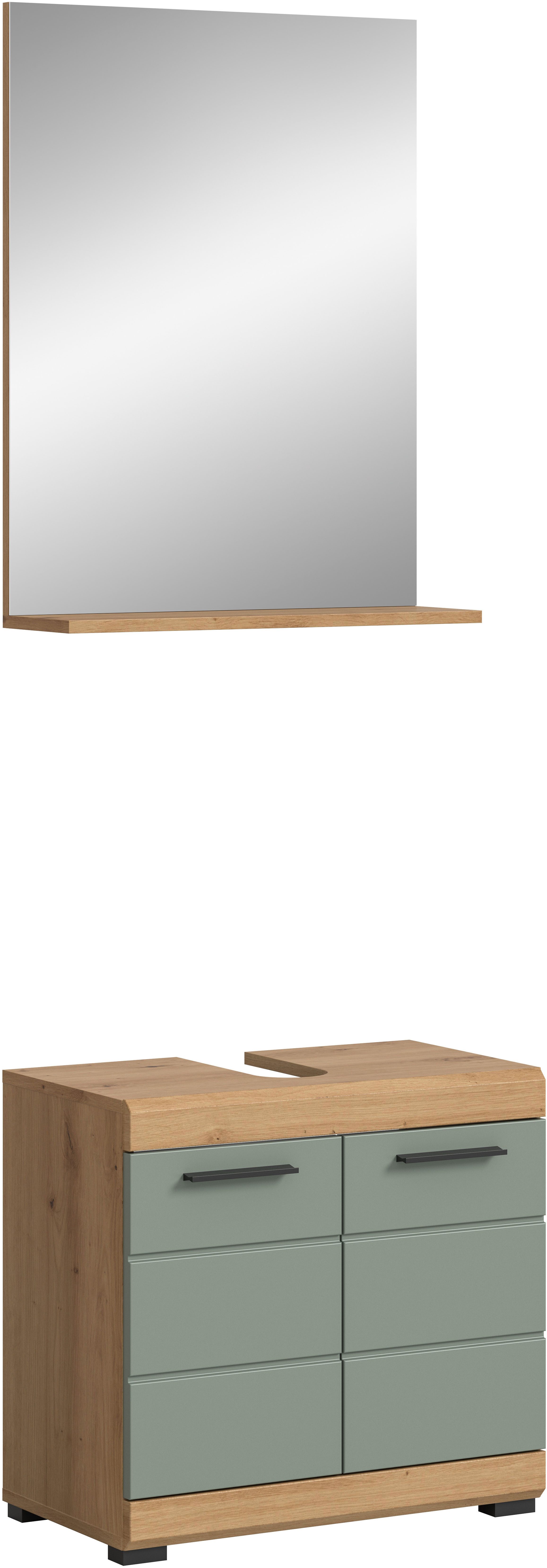 INOSIGN Badkamerserie Siena, 2-delig, bestaande uit: onderkast voor wastafel, spiegel in verschillende kleuren verkrijgbaar, badkamermeubels,