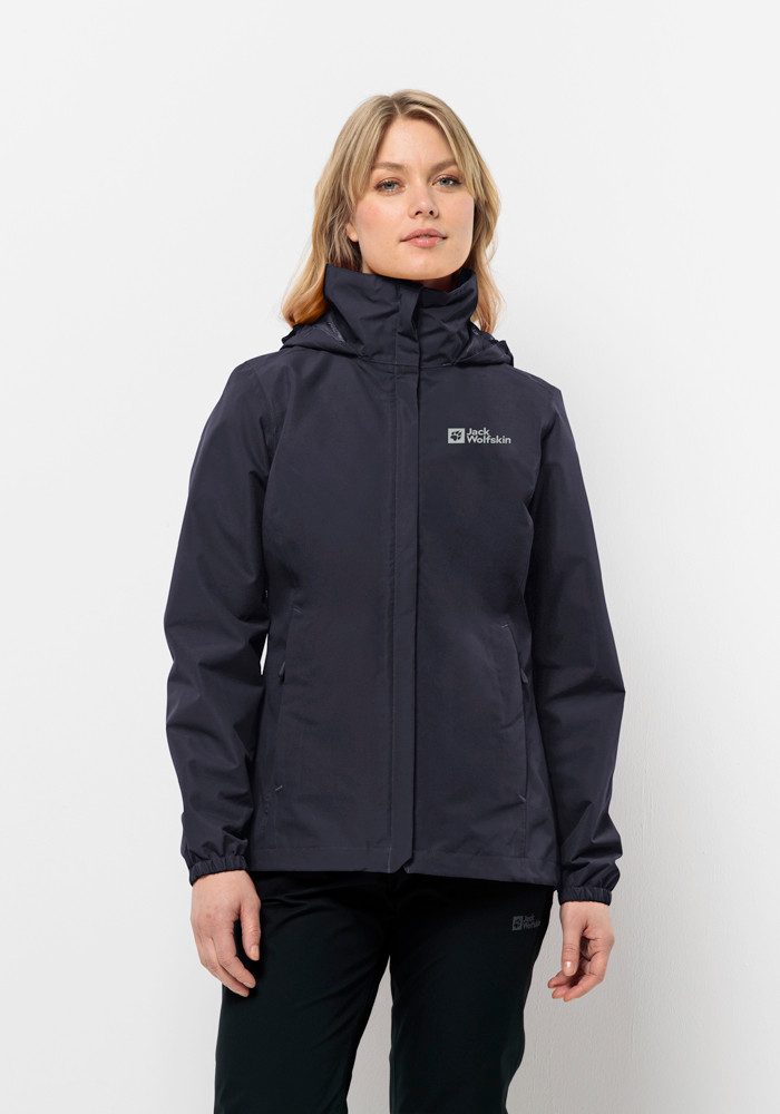 Jack Wolfskin Stormy Point 2L Jacket Women Regenjack Dames 2XL graphite