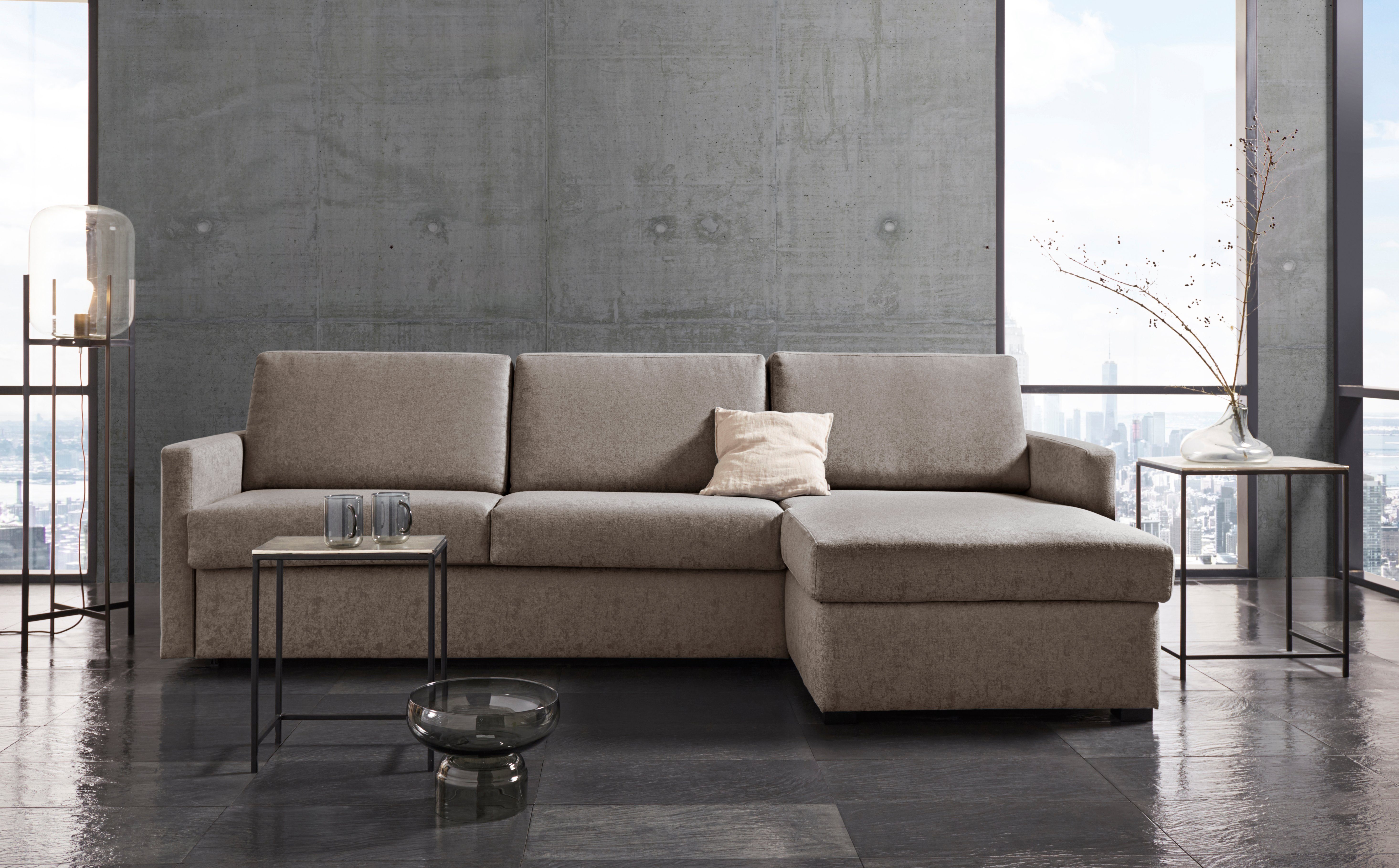 Places of Style Slaapbank GOLDPOINT hoekbank 264 cm, ligoppervlak (140/200 cm), L-vorm, Slaapfunctie, Bonell-binnenveringsmatras en volwaardige