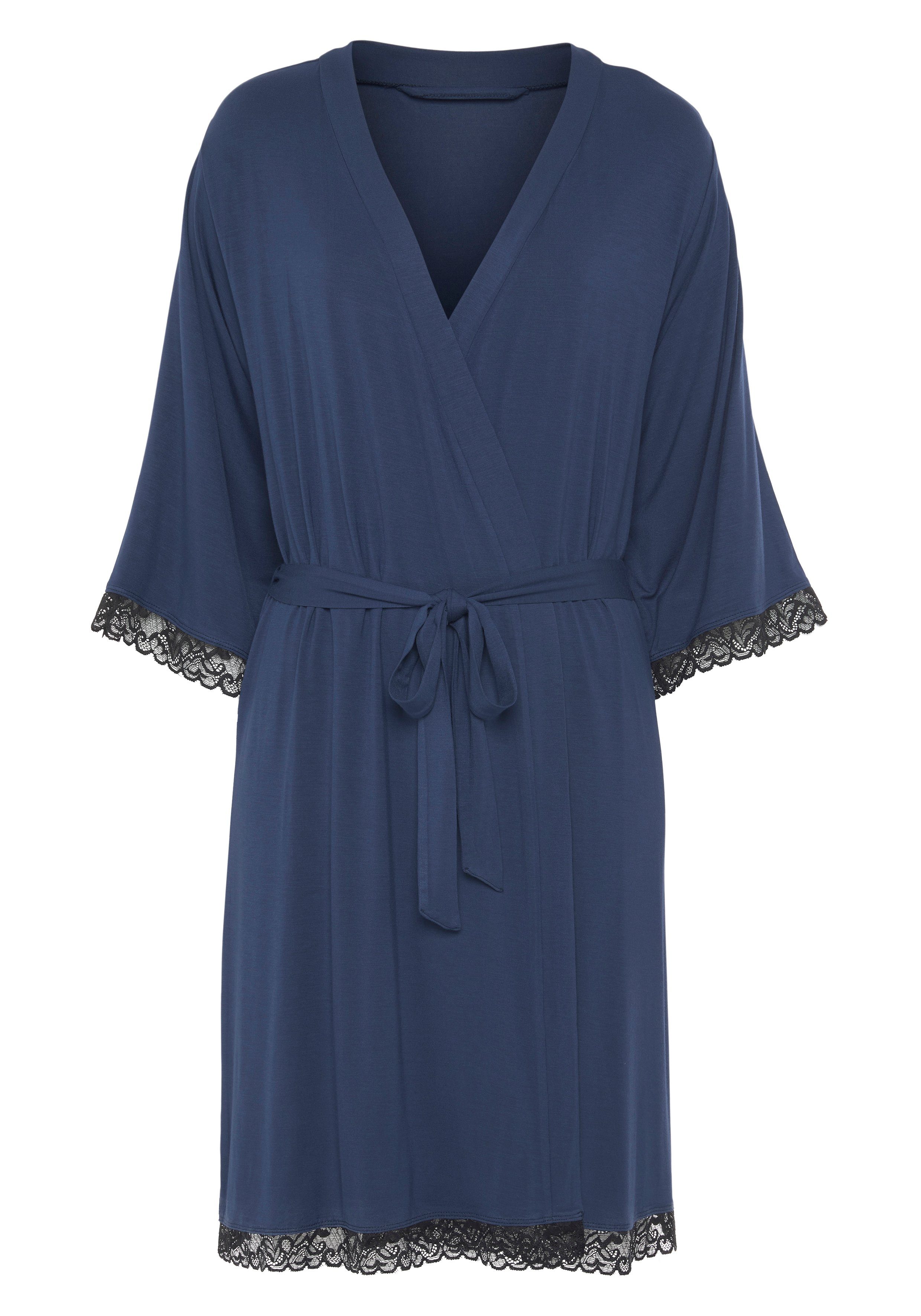 Lascana Kimono met mooie kanten inzetten