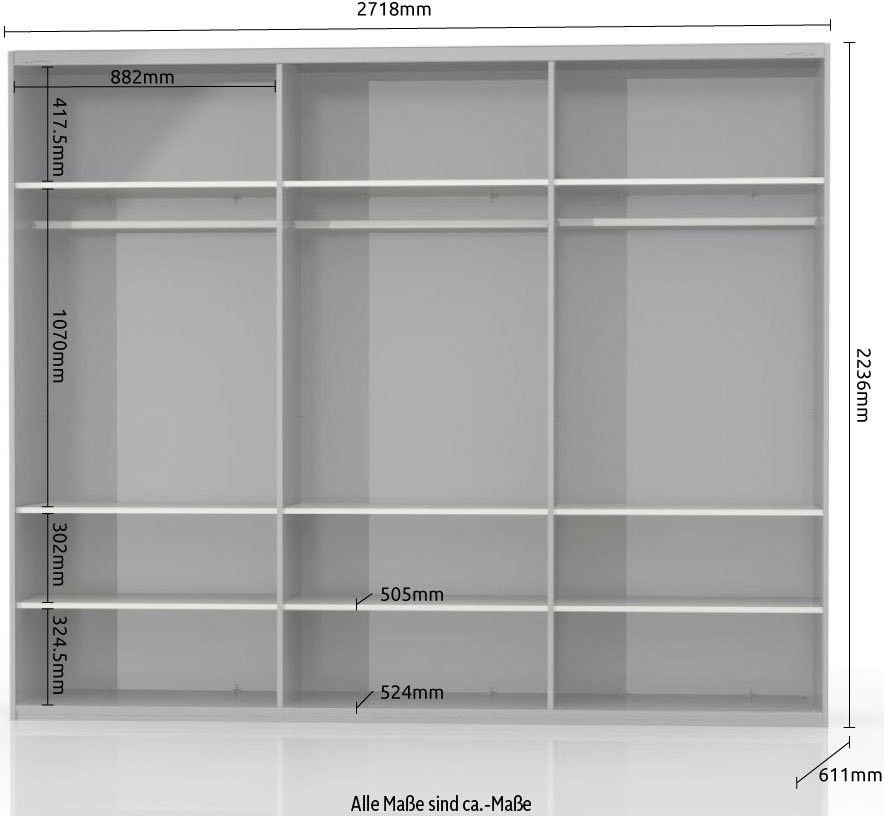 Places of Style Zweefdeurkast Onyx, Zweefdeurkast inclusief Interieur, FSC-gecertificeerd