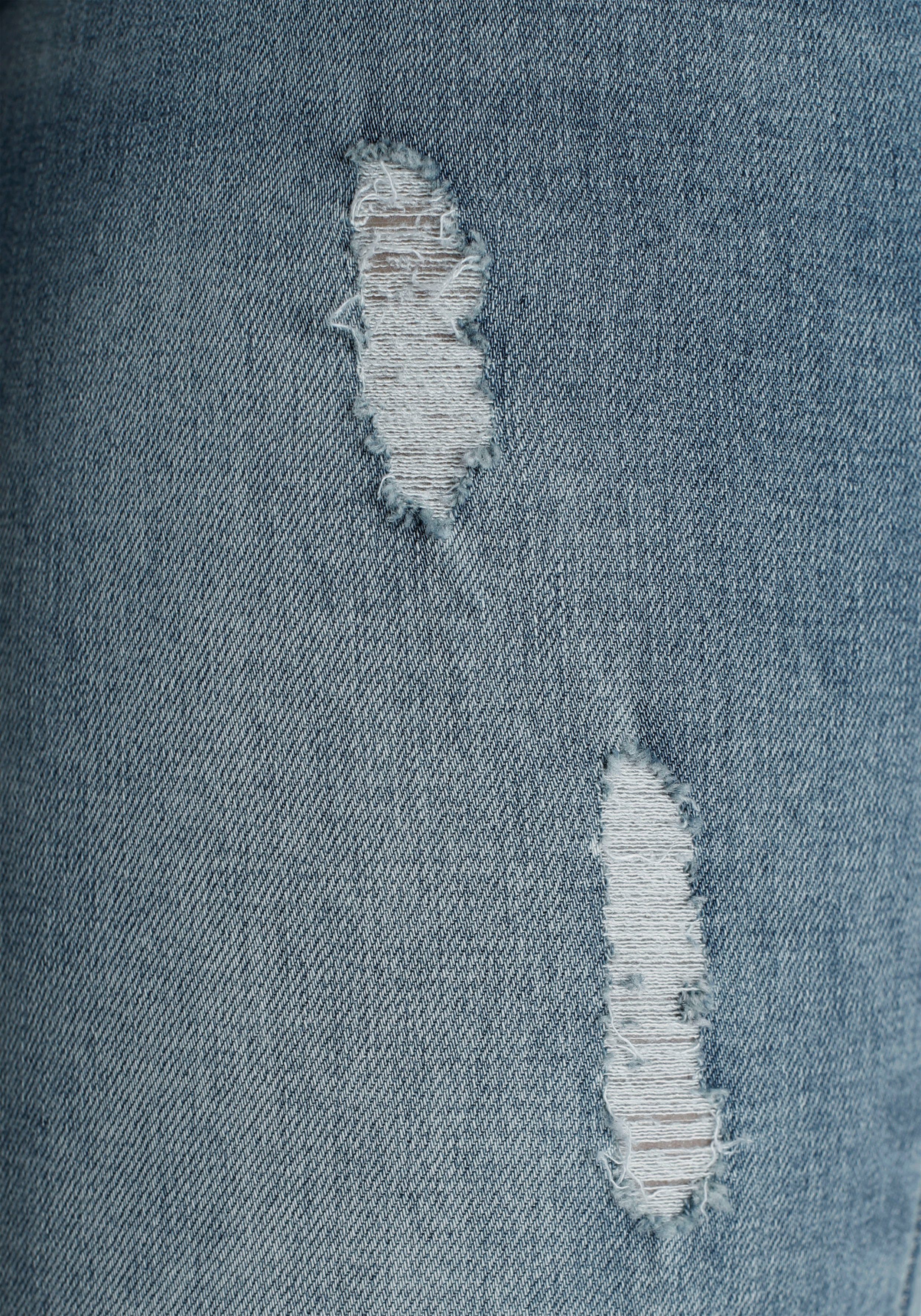 Arizona Bootcut jeans Ultra Stretch uitlopende pasvorm, modieuze used-look, normale taille