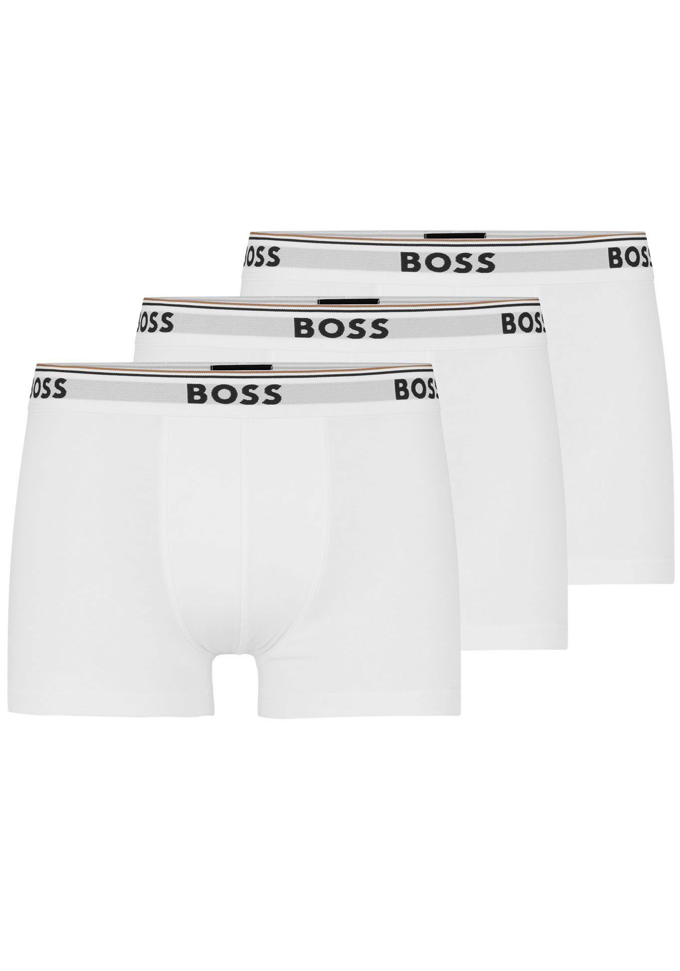 BOSS Boxershort TRUNK 3 PACK BOSS opdruk op de tailleband (3 stuks)