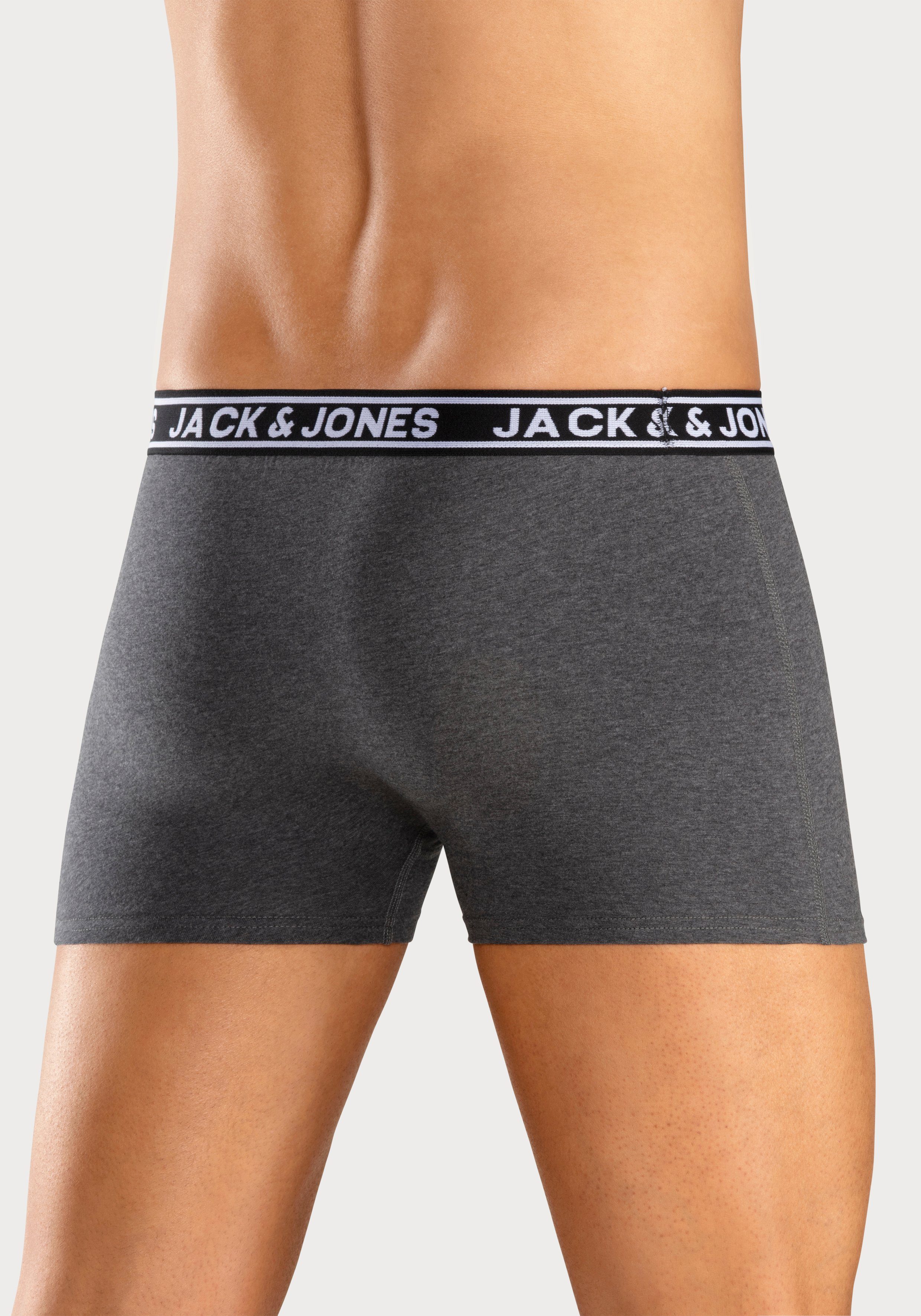 Jack & Jones Trunk JACCRISP in 6-pack met logoband en stretchcomfort effen met kleuraccent, modieus, nauwsluitend, katoenmix (set, 6 stuks)