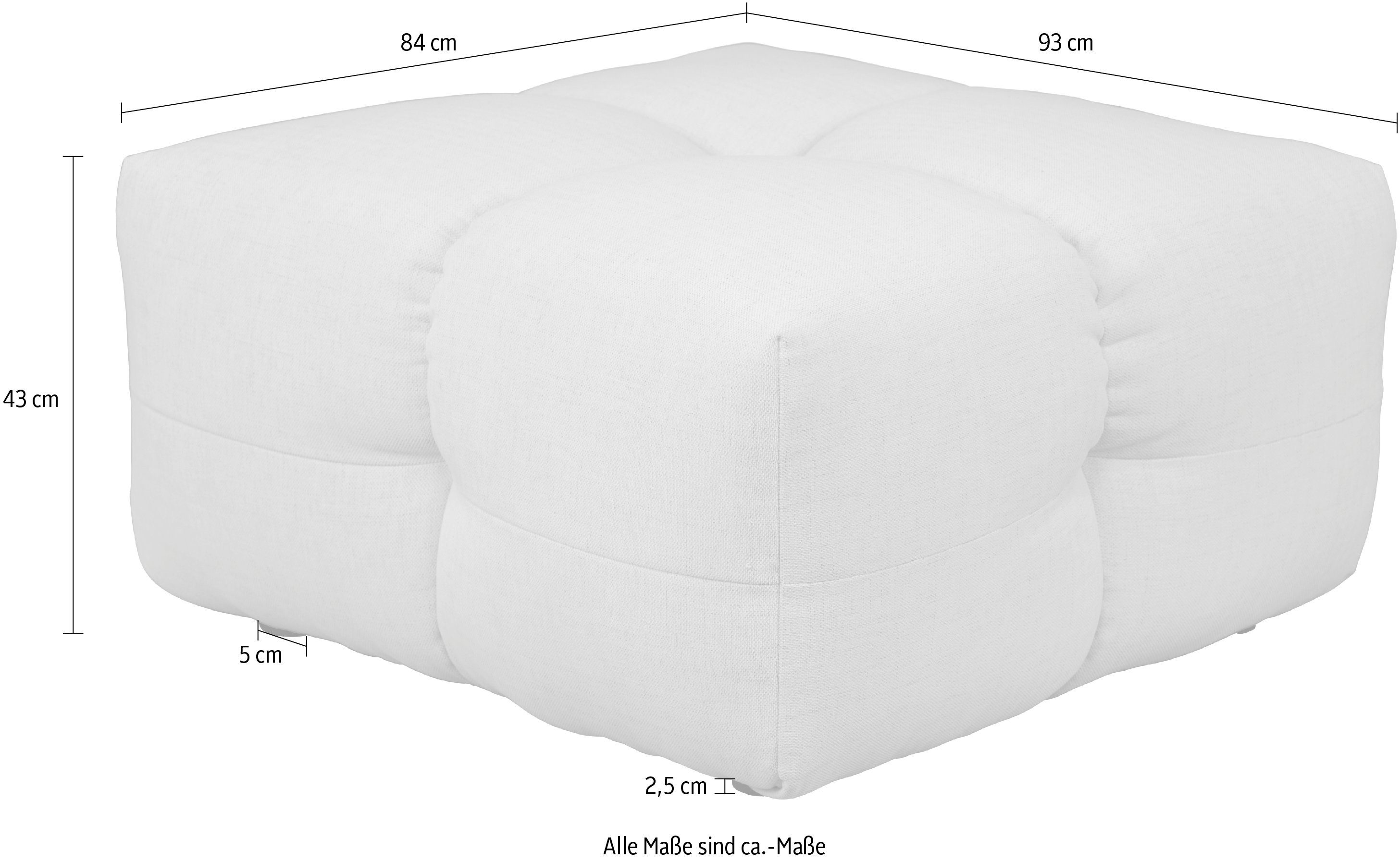 LeGer Home by Lena Gercke Hocker TALISHA zitpoef, moderne quilt, afmetingen: 84/93/43 cm