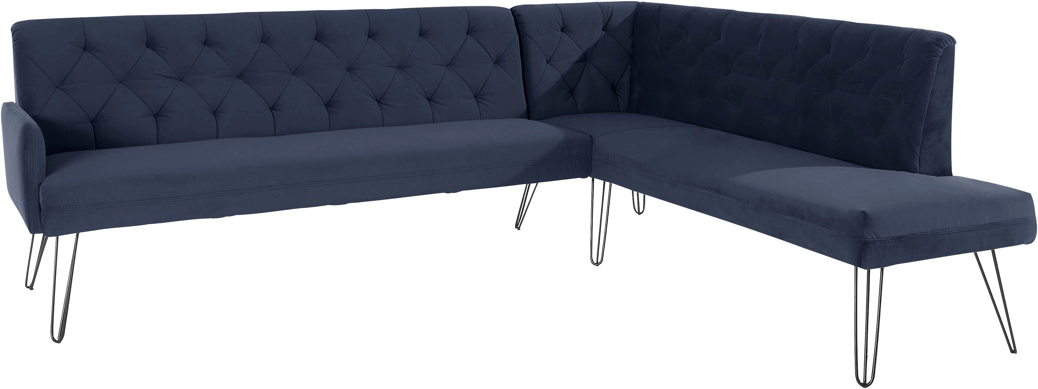 exxpo - sofa fashion Hoekbank Doppio, Chesterfield look, comfortabel en handig, hoge designvoeten