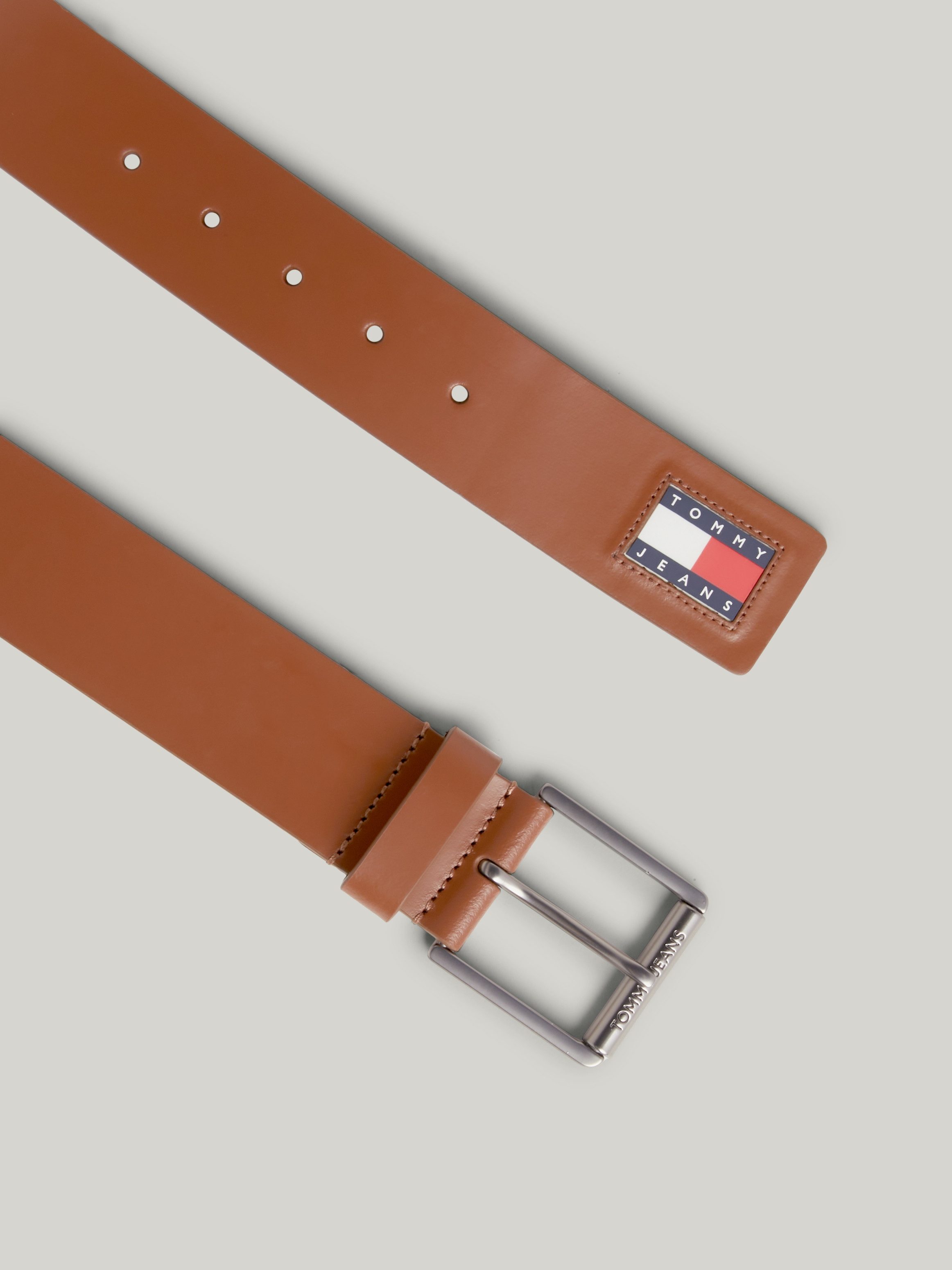 TOMMY JEANS Leren riem TJM FLAG LEATHER 4.0