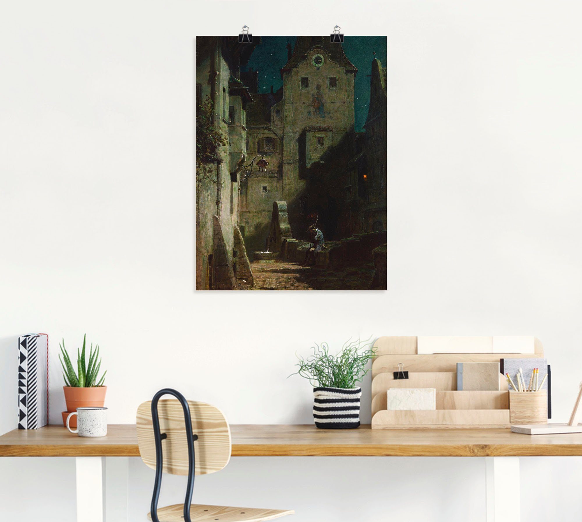 Artland Artprint De ingeslapen nachtwaker als artprint op linnen, muursticker of poster in verschillende maten