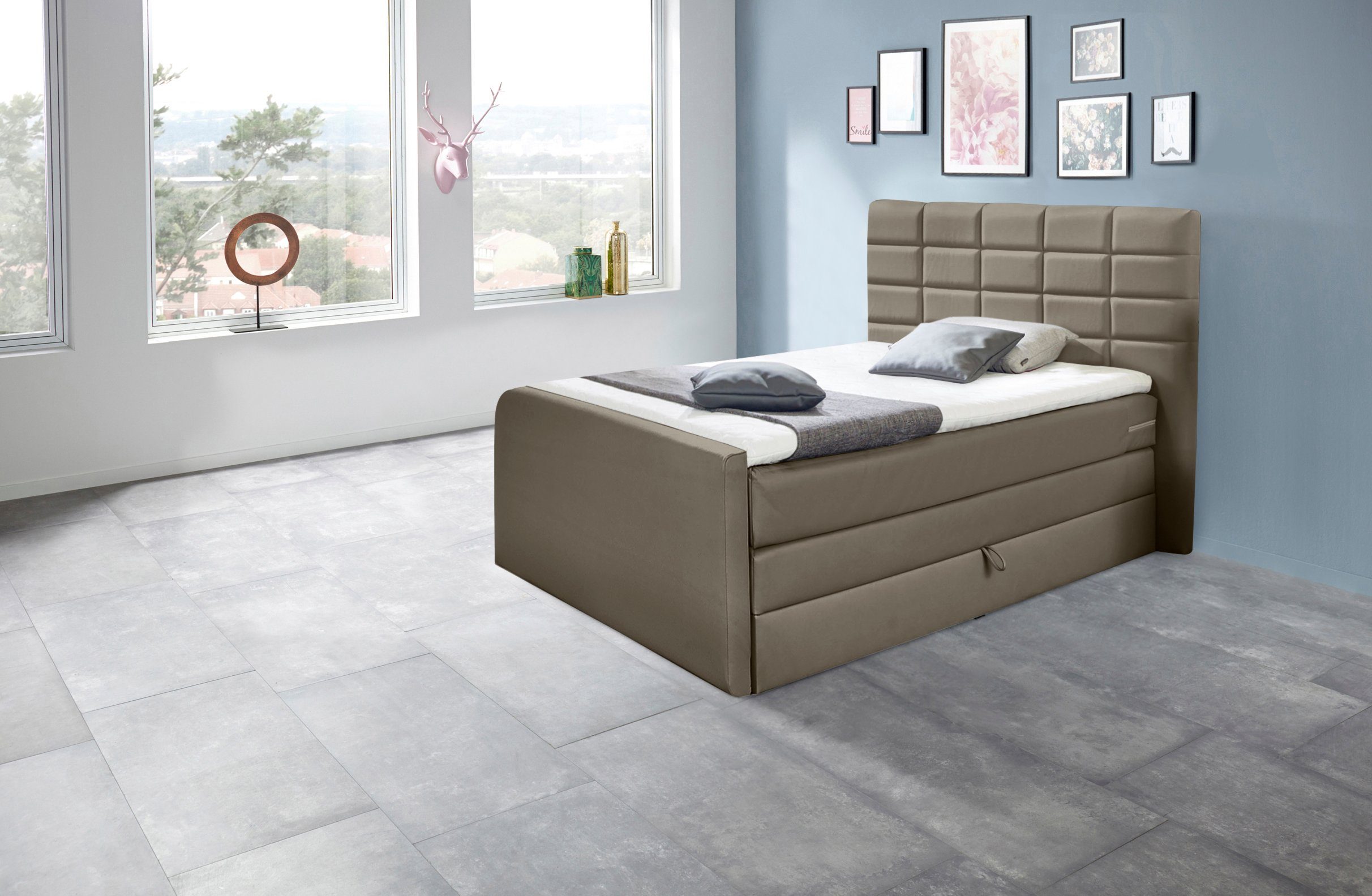 INOSIGN Boxspring Lethbridge incl. bedbox en matrastopper, twee matrastypes in h2