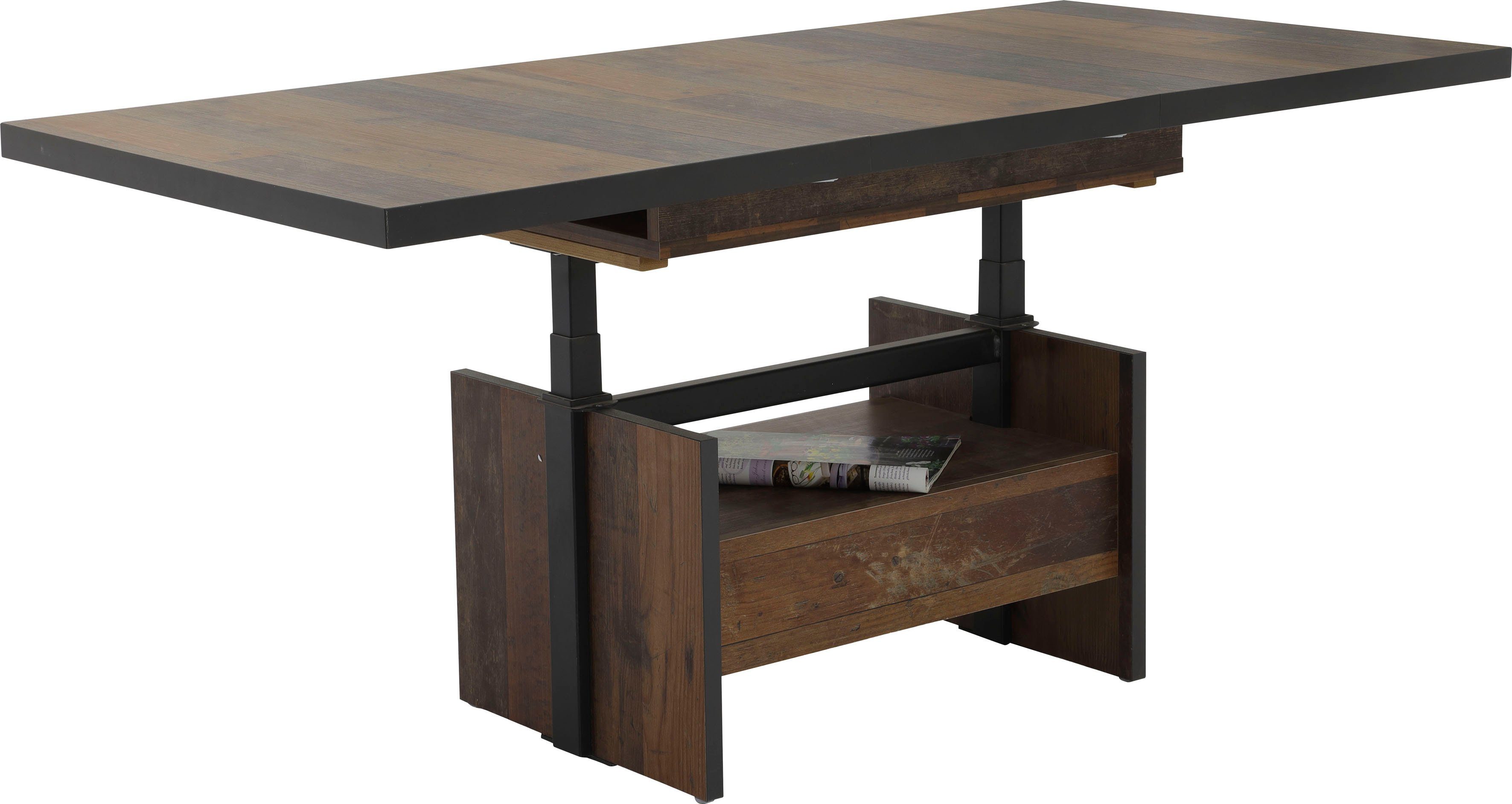 HELA Salontafel Noah uittrekbaar en in hoogte verstelbaar, met lade, vintage-look