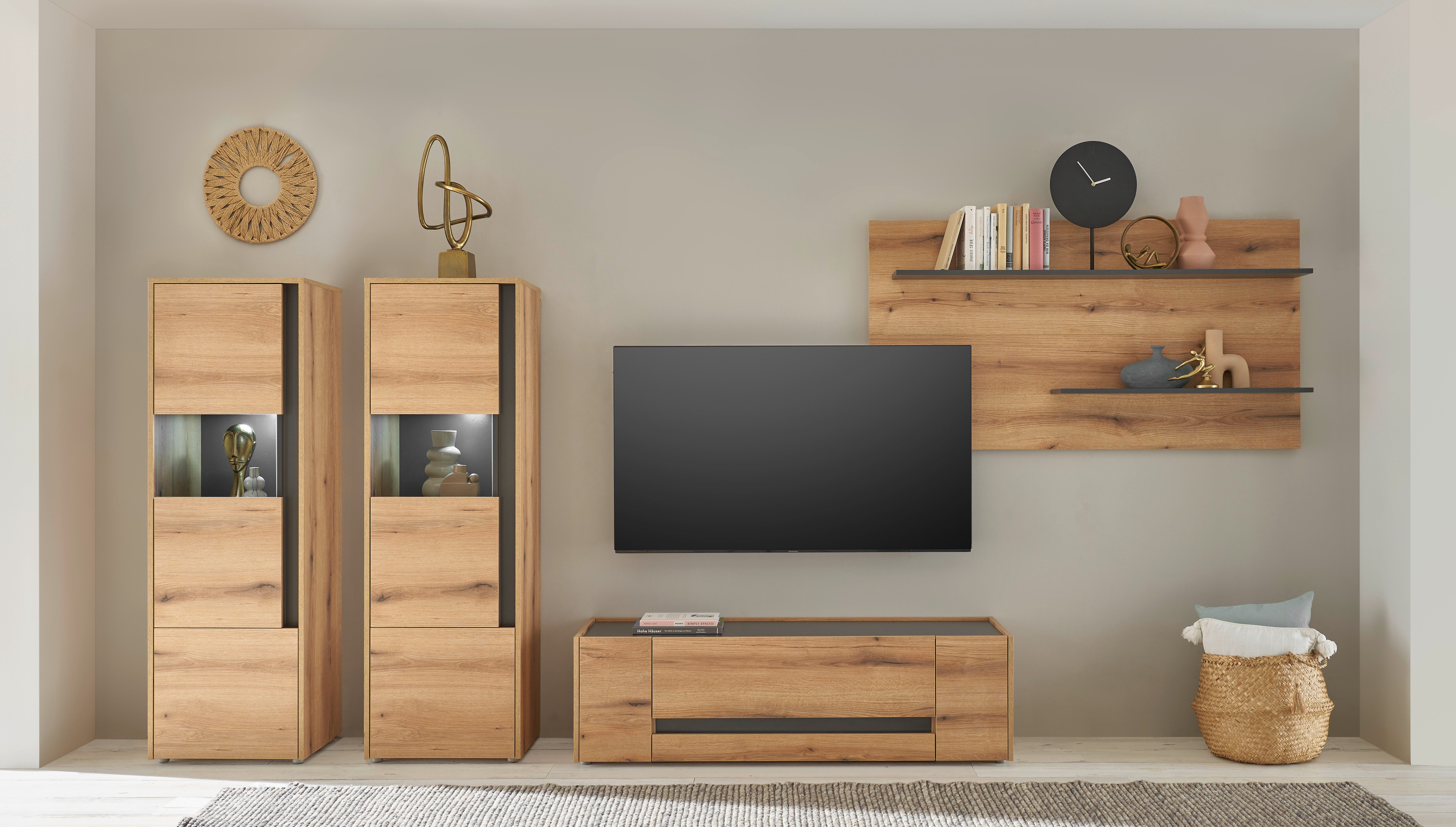 INOSIGN Wandmeubel City/Giron Breedte ca. 340 cm (set, 4-delig) tv-wandmeubels beige