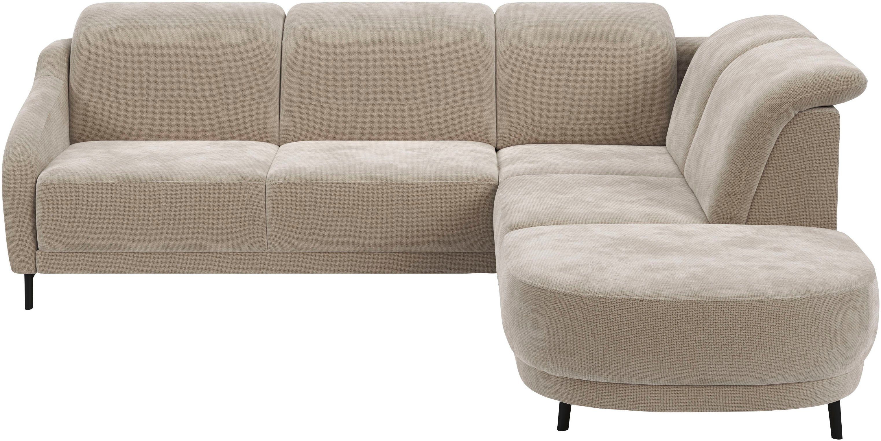 sit&more Hoekbank Blues L-vorm naar keuze met klaptafel en usb beige, hoekbanken, Incl.hoofdsteunverstelling-met elektrisceh uittrekkitting-zonder