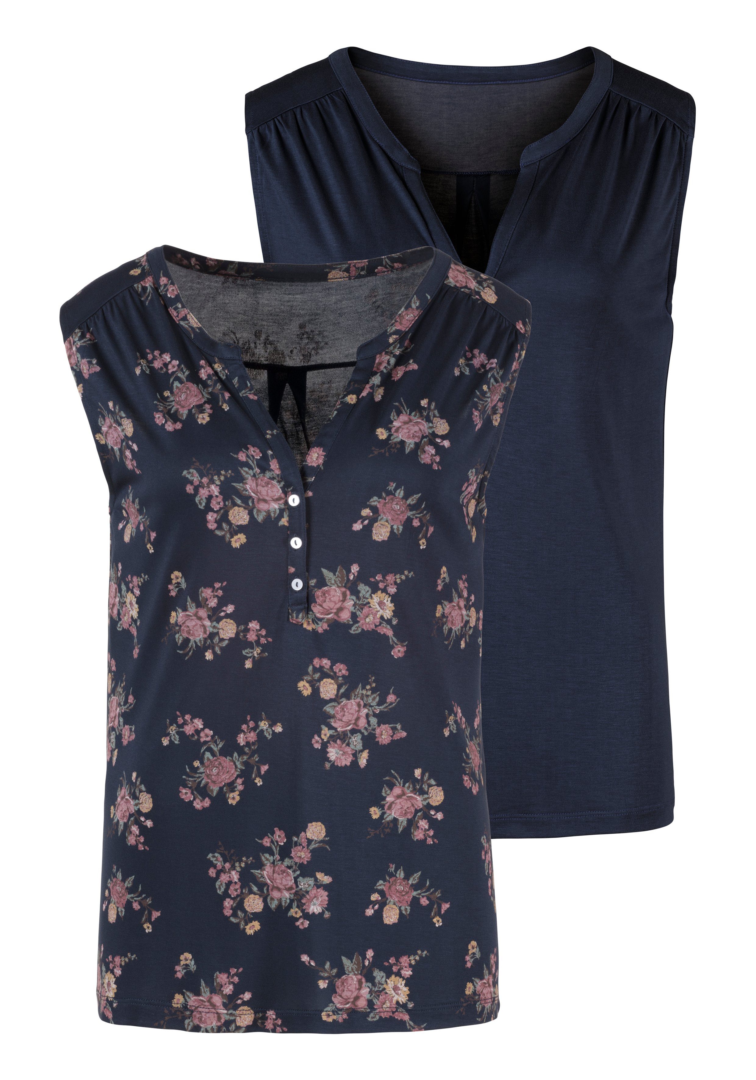 Lascana Shirttop in modieuze blouse-look (2-delig, Set van 2)