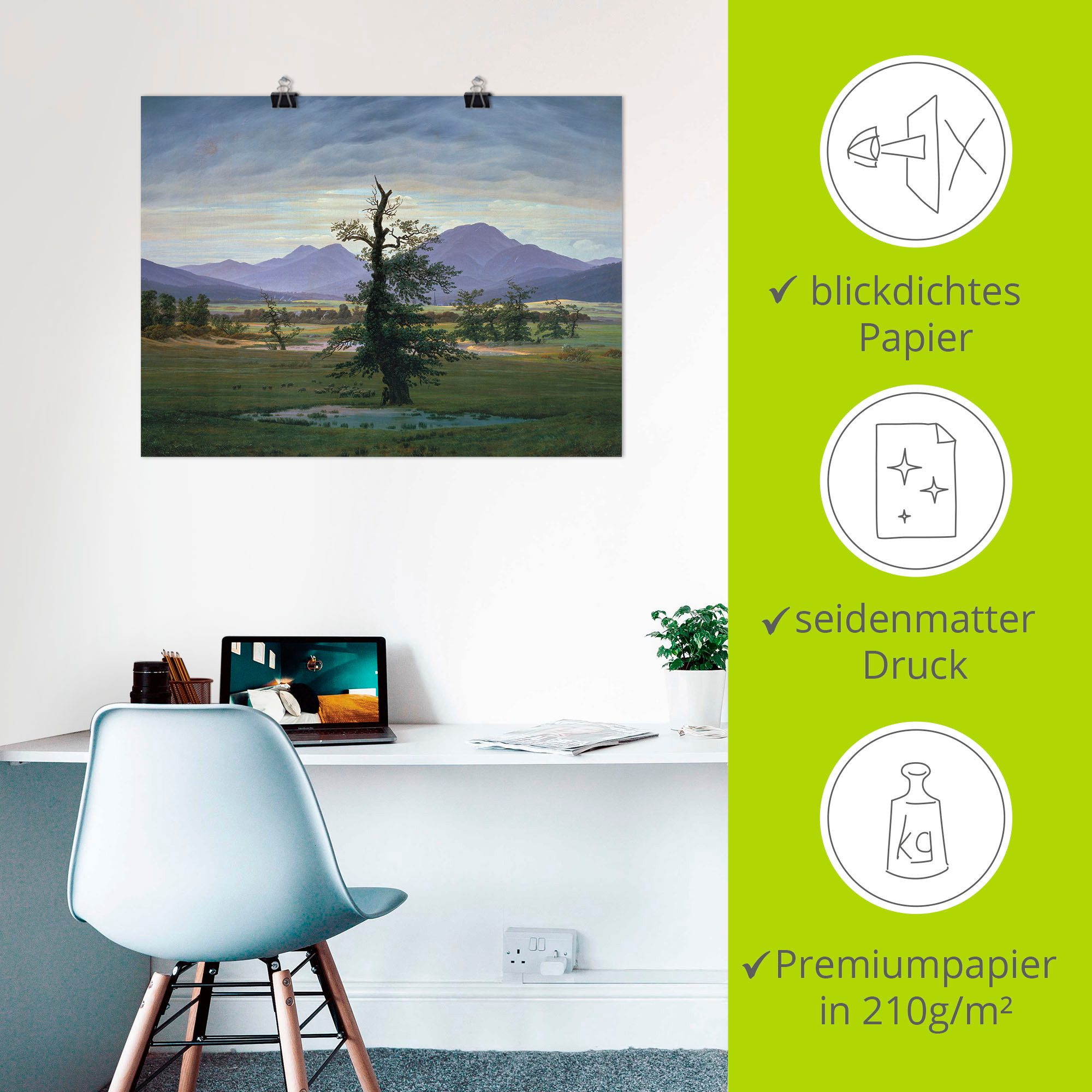Artland Artprint De eenzame boom als artprint van aluminium, artprint op linnen, muursticker of poster in verschillende maten