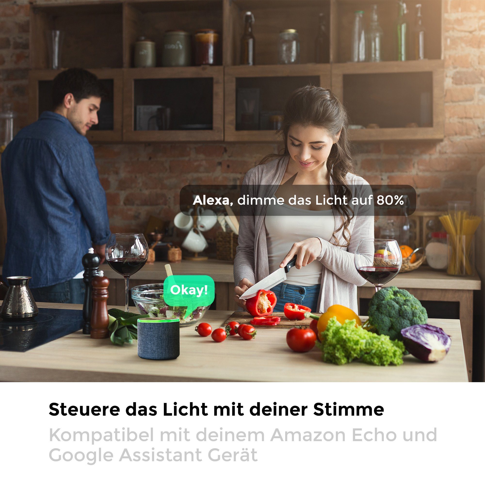 B.K.Licht Led-verlichting Smart Home LED-lamp, RGB, WiFi, appbesturing, dimbaar