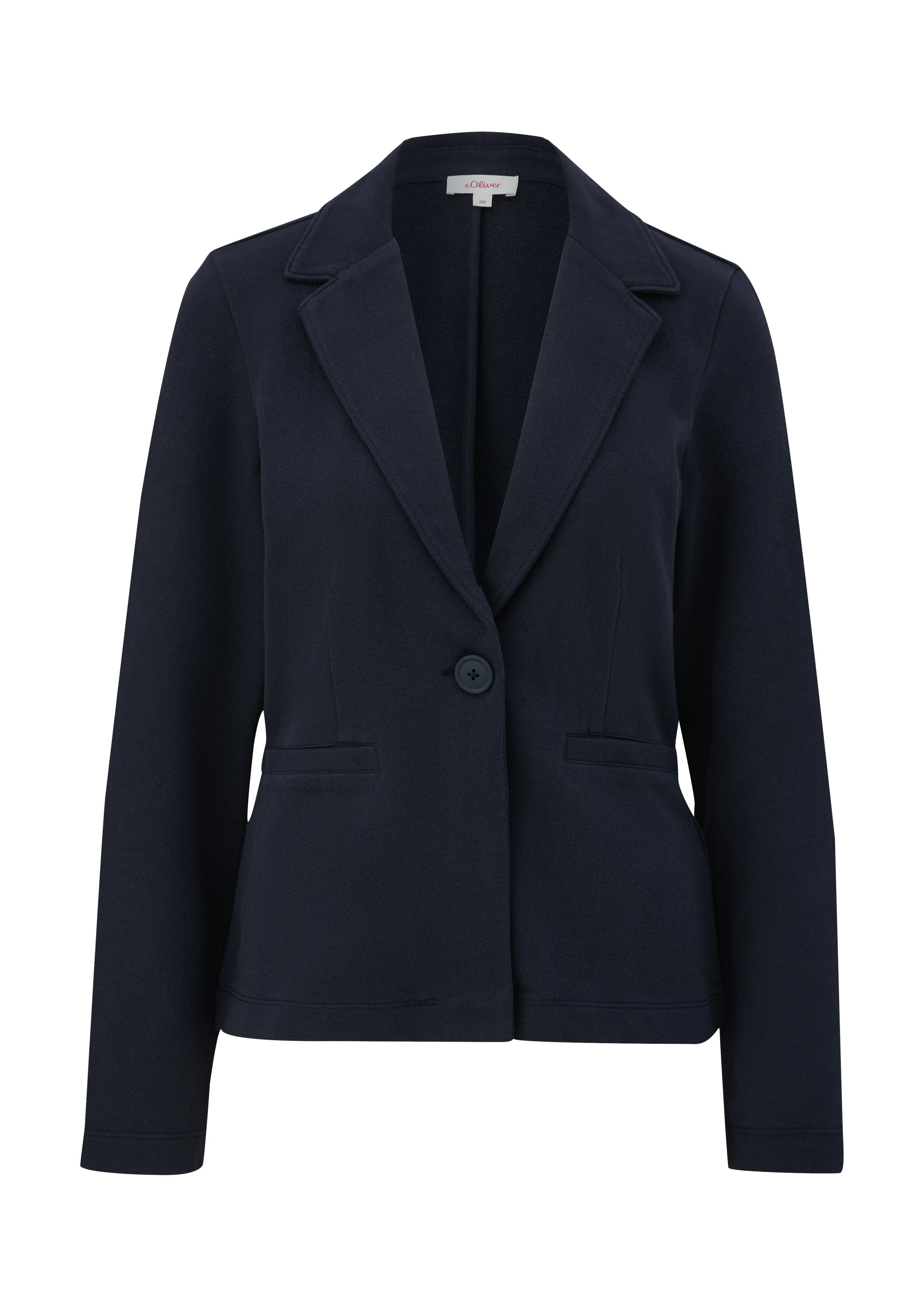 s.Oliver Sweatblazer met klassieke reverskraag