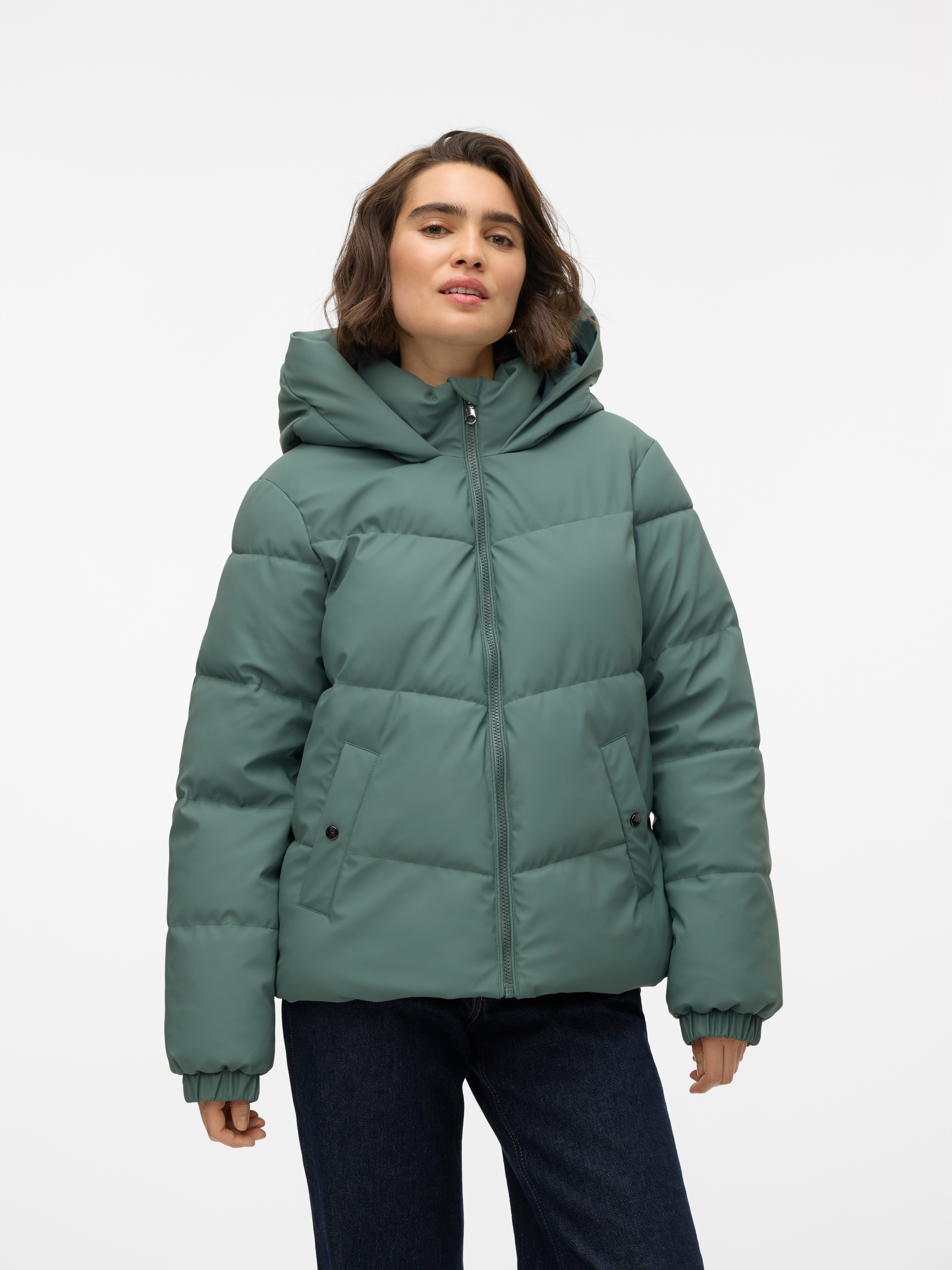 Vero Moda Gewatteerde jas VMGRETAMIA SHORT COATED JACKET ENT dames donsjassen maat XS (34) groen