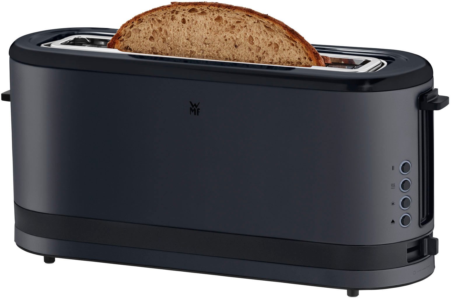 WMF Toaster KEUKENminis Deep Black, Langsleufbroodrooster, met broodjesopzetstuk