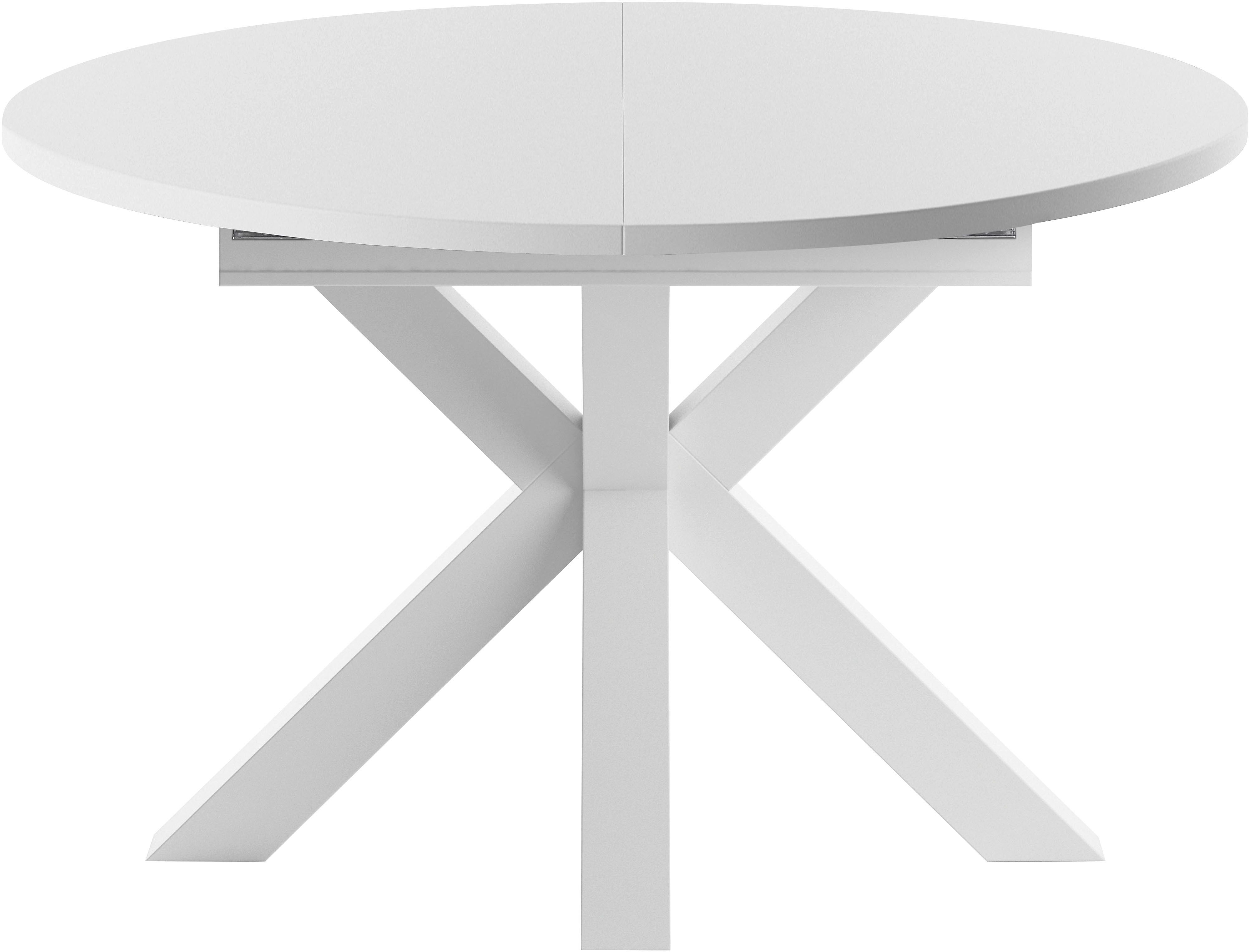 set one by Musterring Eettafel New Atlanta met ronde plaat, uitschuifbaar, stervoet, afmetingen ø130 cm (170x130 cm) eettafels