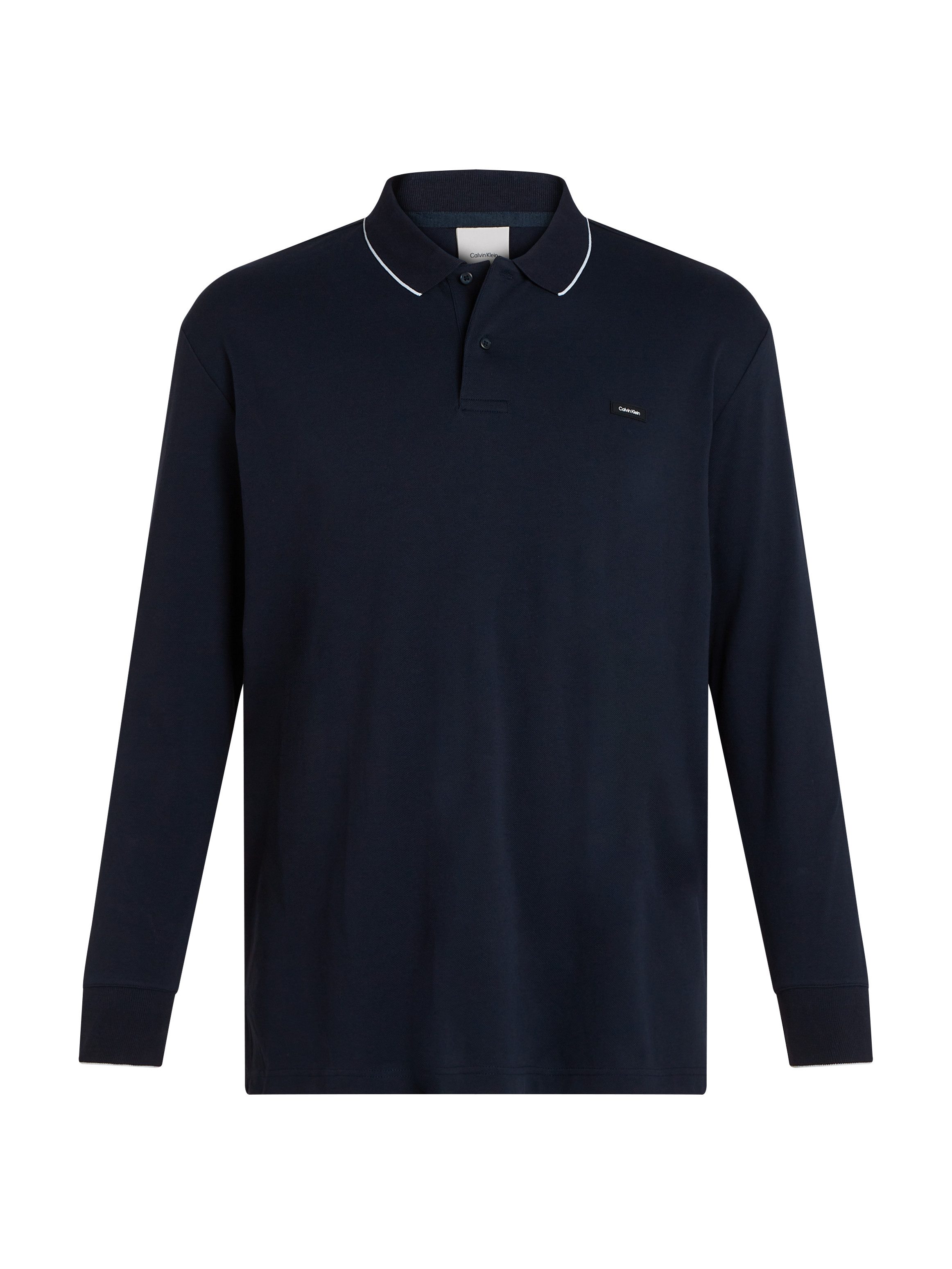 Calvin Klein Poloshirt met lange mouwen BT_STRETCH PIQUE TIPPING LS POLO