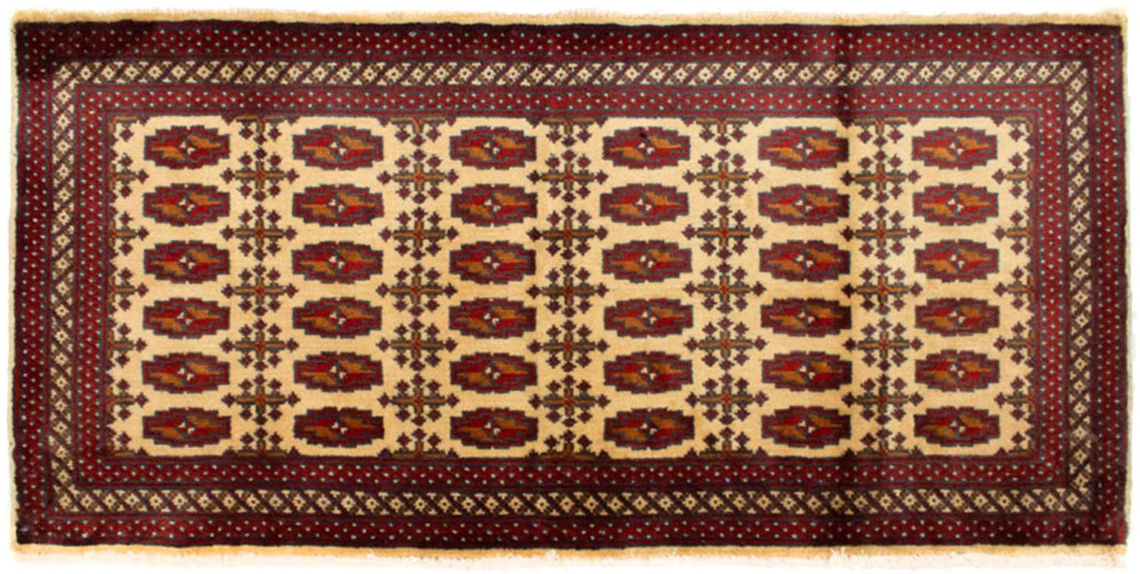 morgenland Wollen kleed Turkaman vloerkleed met de hand geknoopt beige
