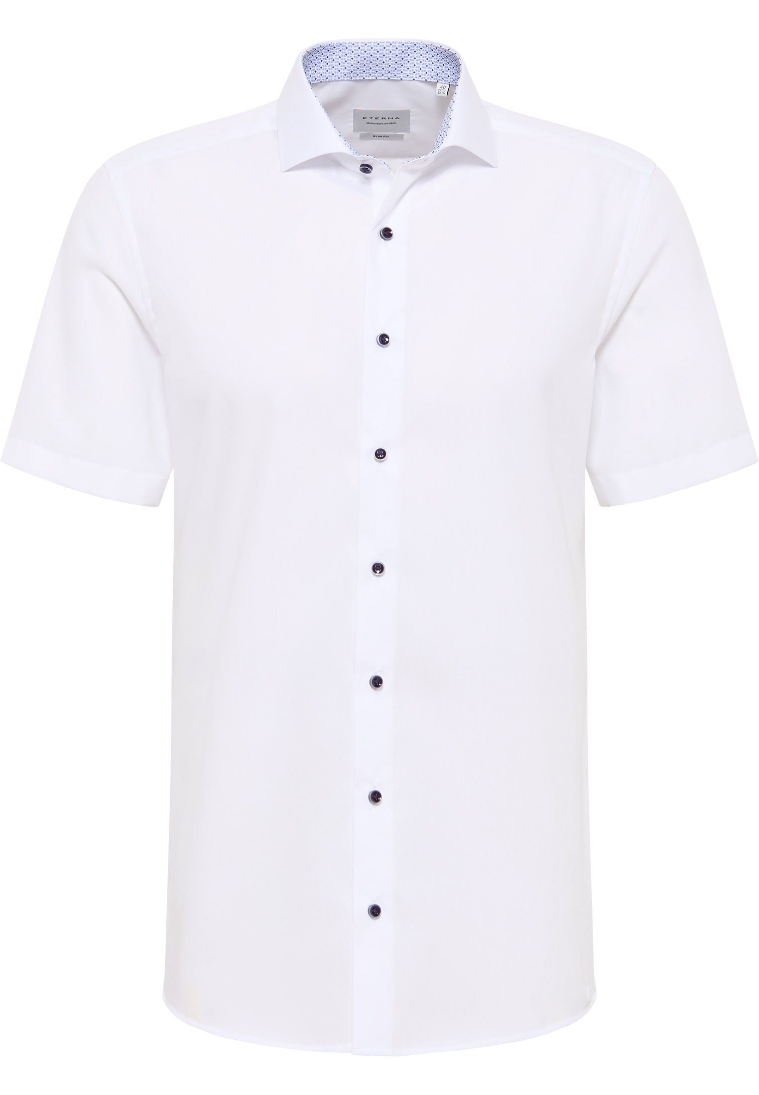 Eterna Overhemd met korte mouwen Slim fit NON IRON (strijkvrij)