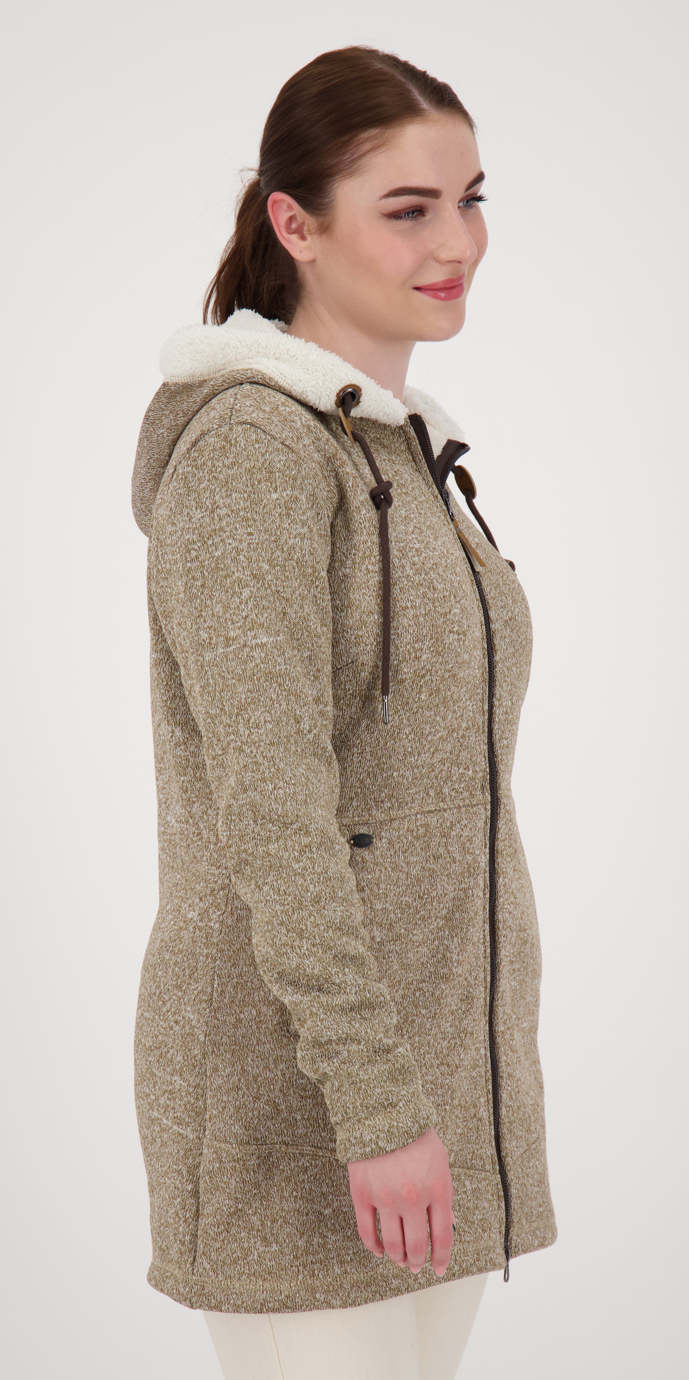 LPO Fleecejack KENNEWICK II LONG met capuchon en zachte fleece voering
