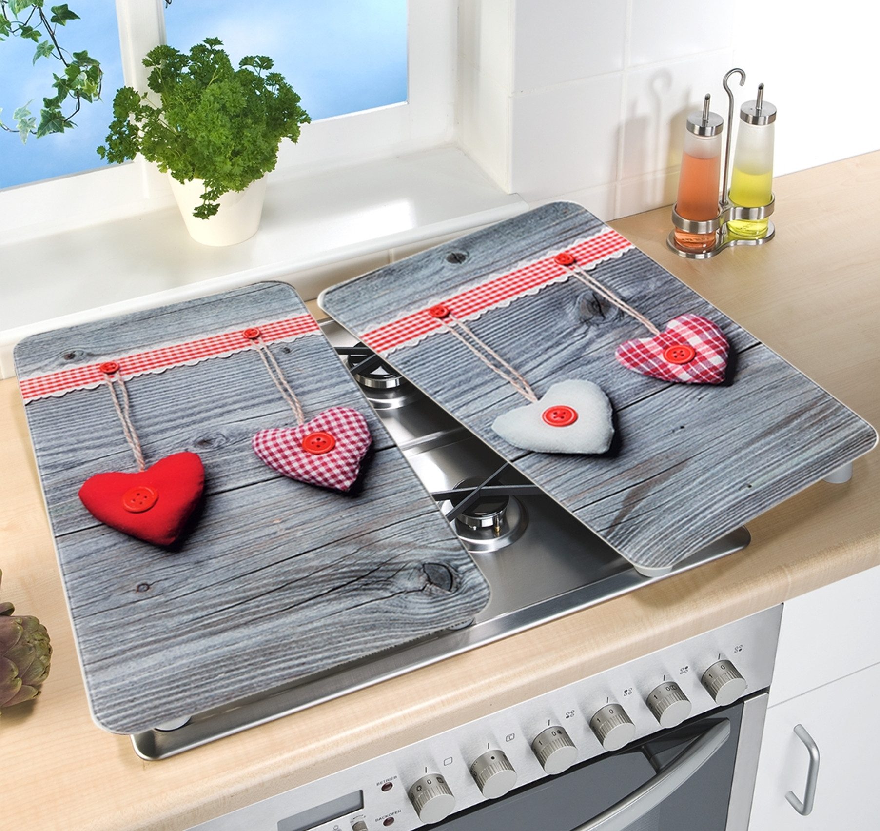 WENKO Kookplaatdeksel Universeel model Harten speciale antislipvoetjes (set, 2-delig)