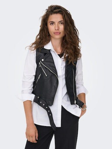 Only Imitatieleren gilet ONLVERA FAUX LEATHER WAISTCOAT OTW NOOS