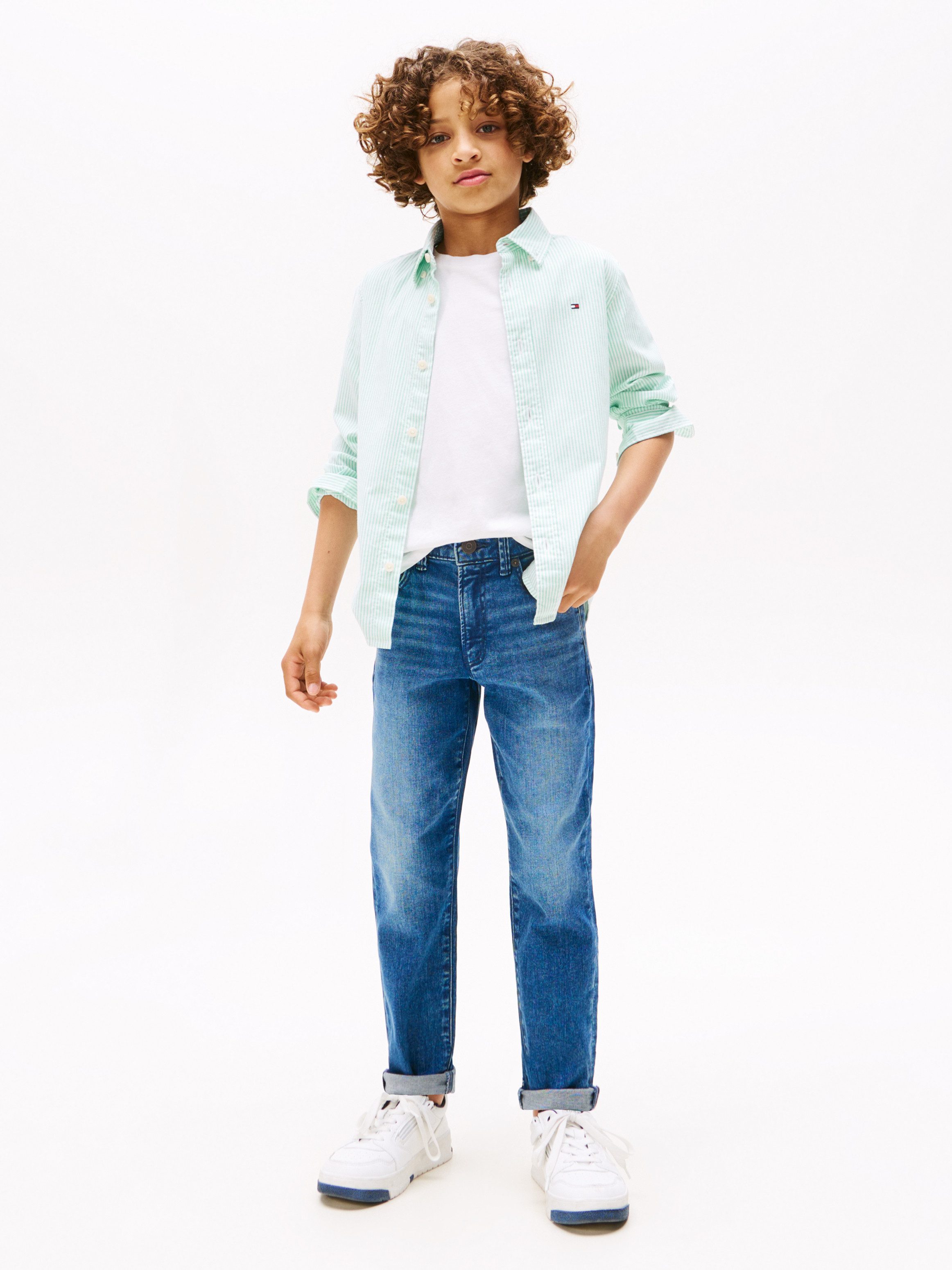 Tommy Hilfiger Straight jeans Modern straight voor kinderen tot 16 jaar, in lichte wassing