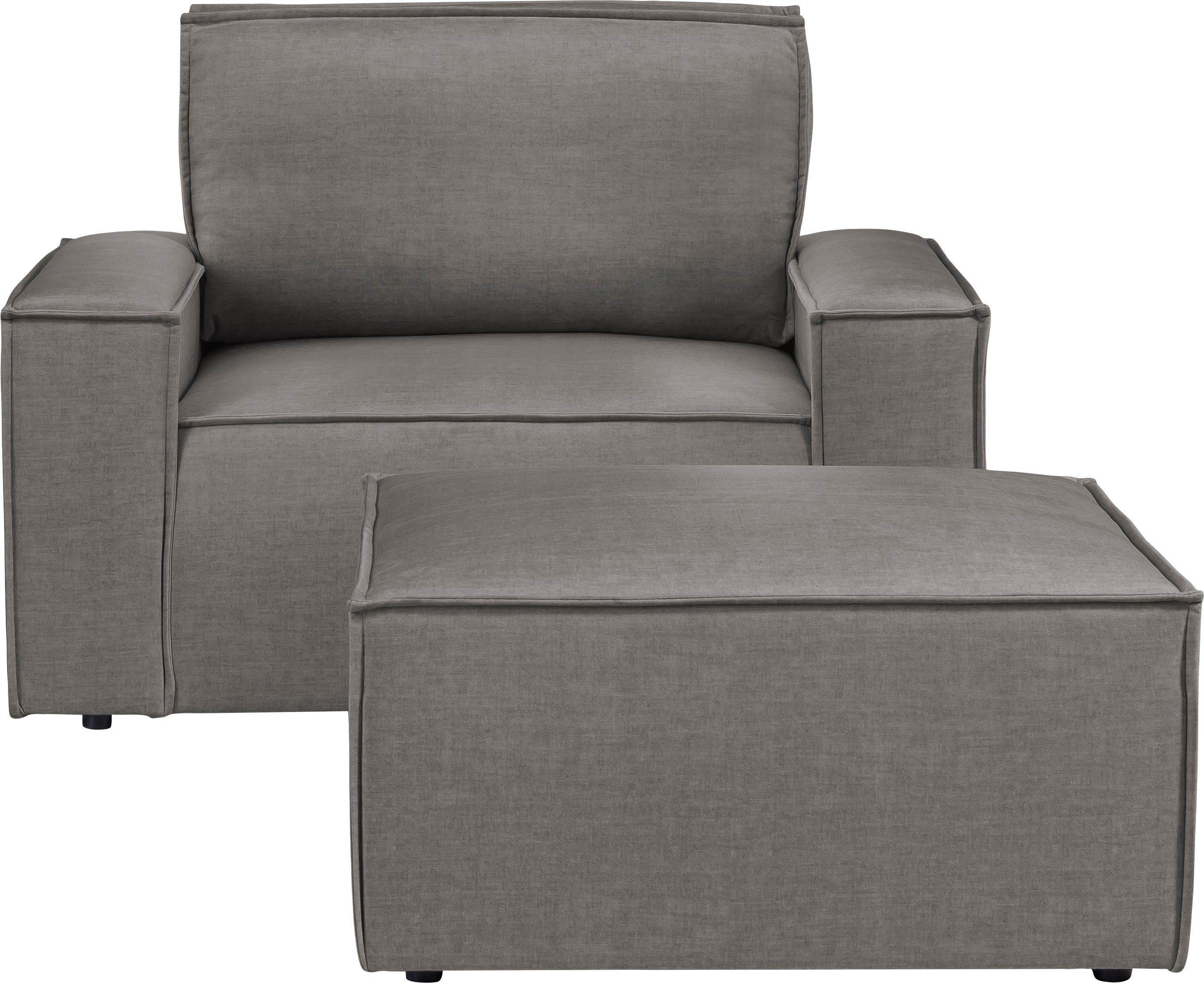 Home affaire Fauteuil Sherwood Loveseat en hocker als set, passend bij de bekleding-serie SHERWOOD