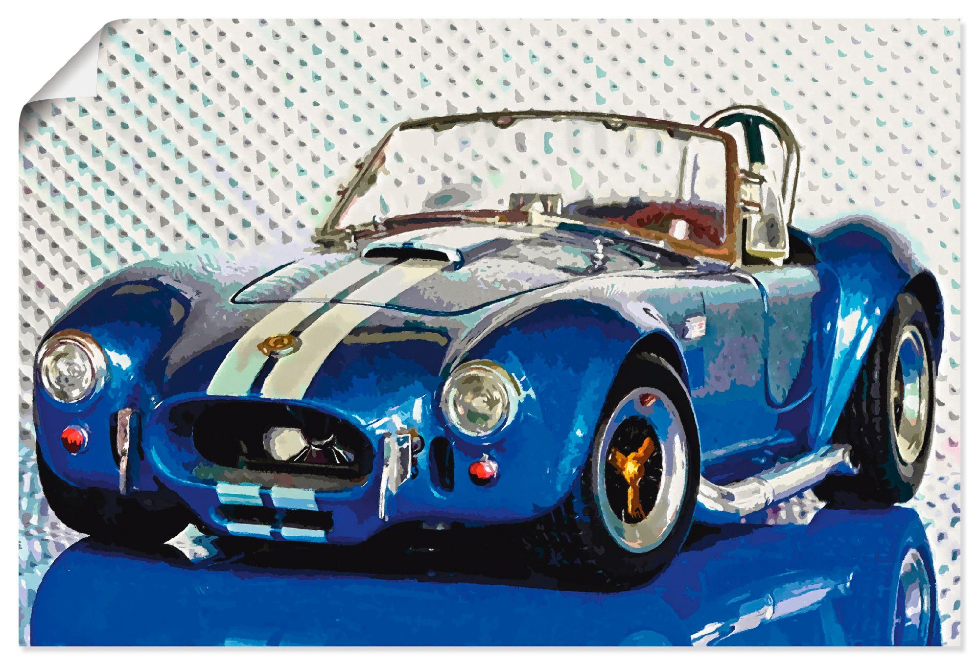 Artland Artprint Shelby Cobra blauw als artprint op linnen, poster in verschillende formaten maten foto schilderijen maat 90 cm x 60 cm blauw