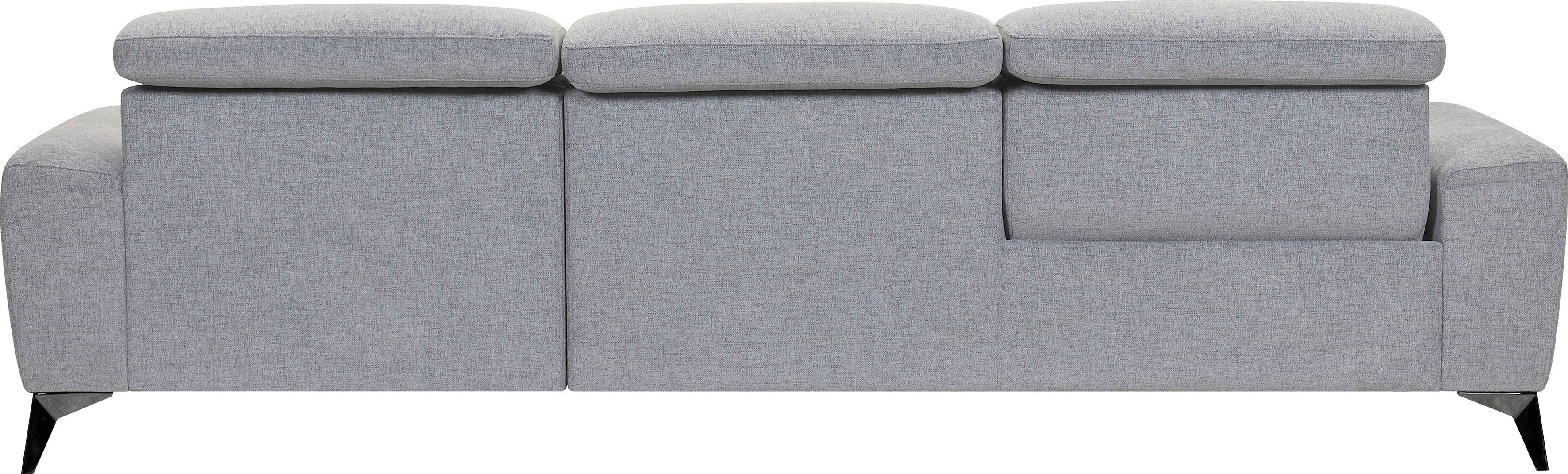 Places of Style Hoekbank Theron, L-vorm, 263 cm, elektrische relaxfunctie, usb-aansluiting, handmatig verstelbaar hoofdeind