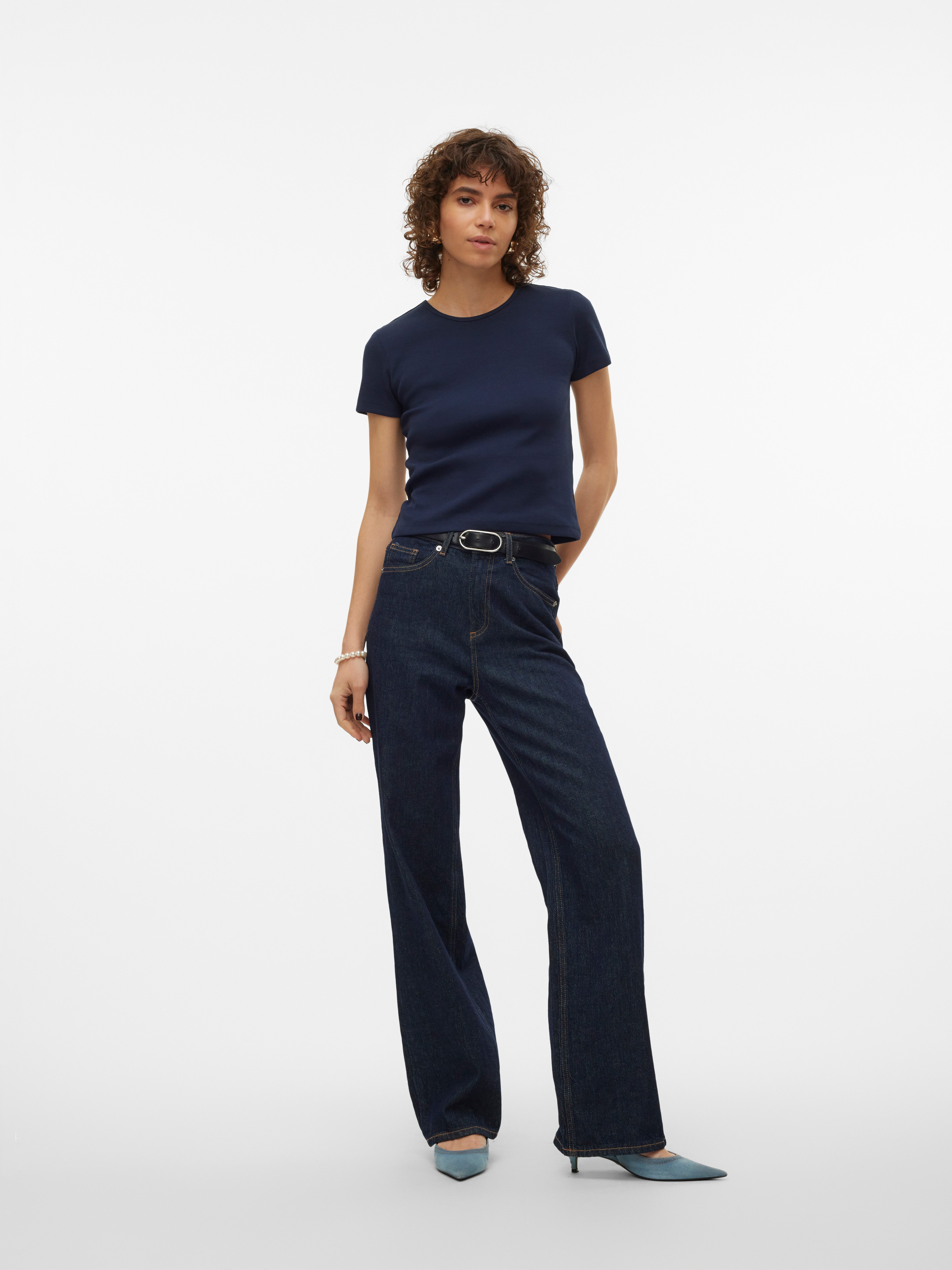 Vero Moda Shirt met ronde hals VMCHLOE SS SHORT TOP JRS NOOS